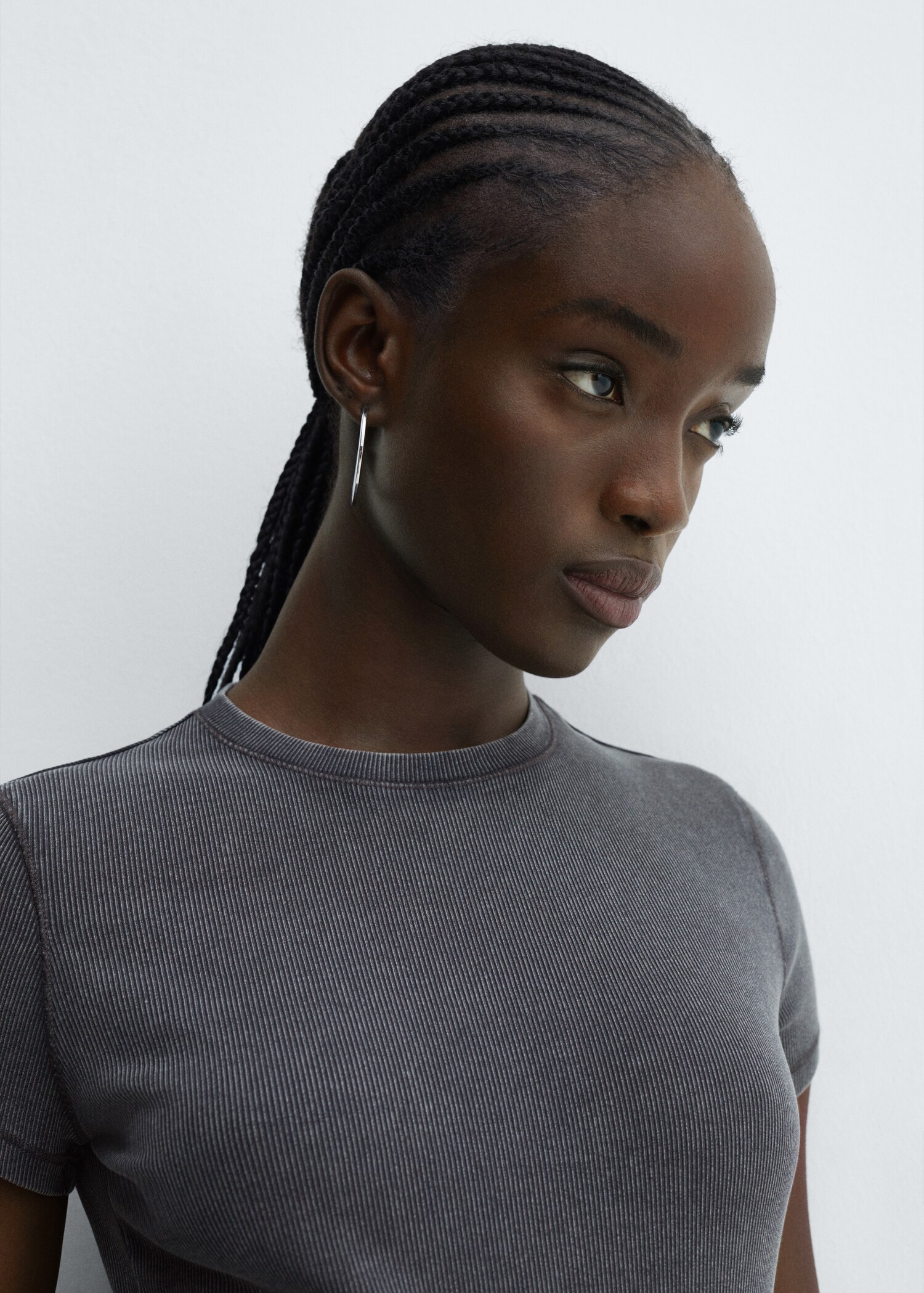 Washed ribbed t-shirt - Details of the article 1