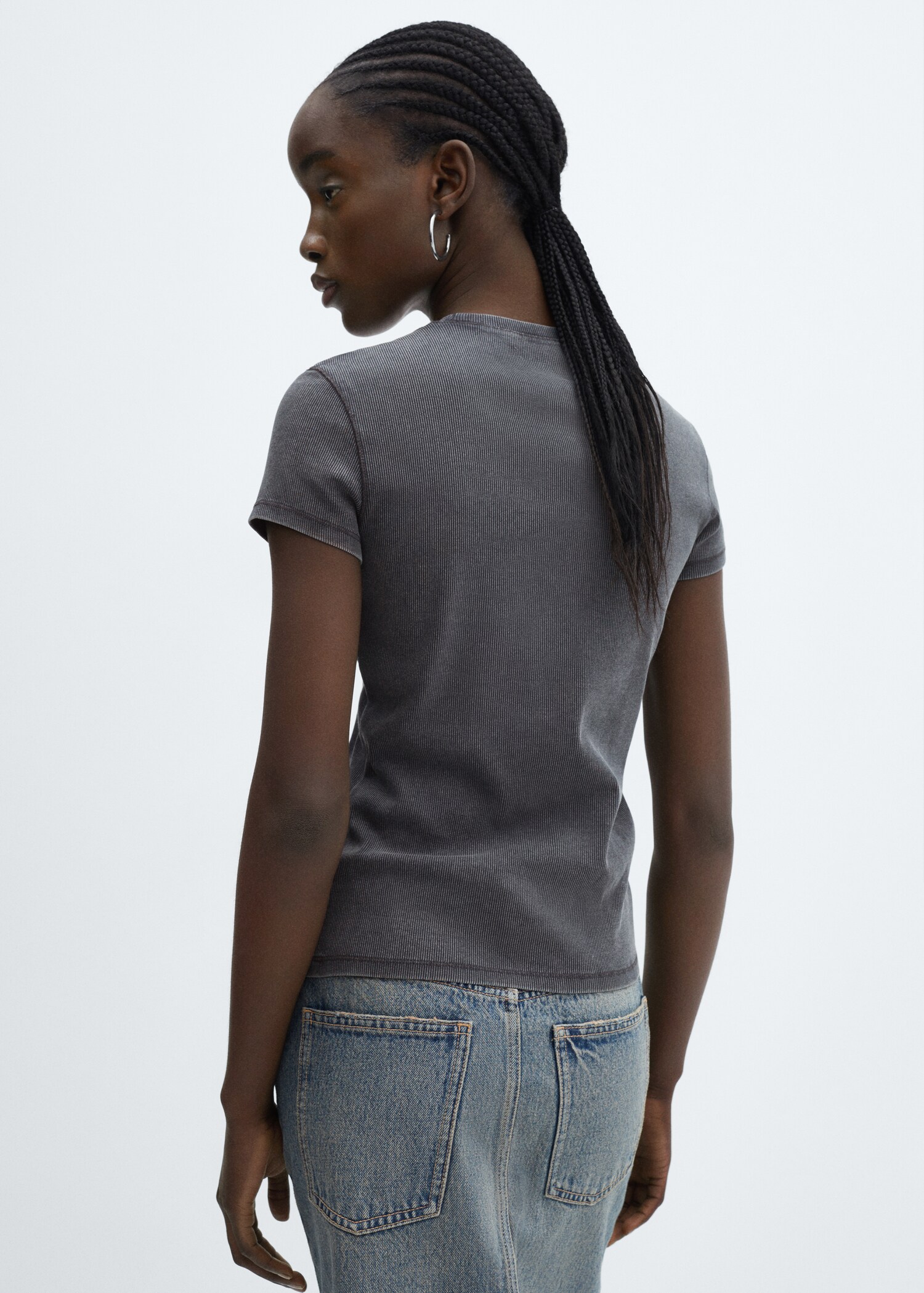 Washed ribbed t-shirt - Reverse of the article
