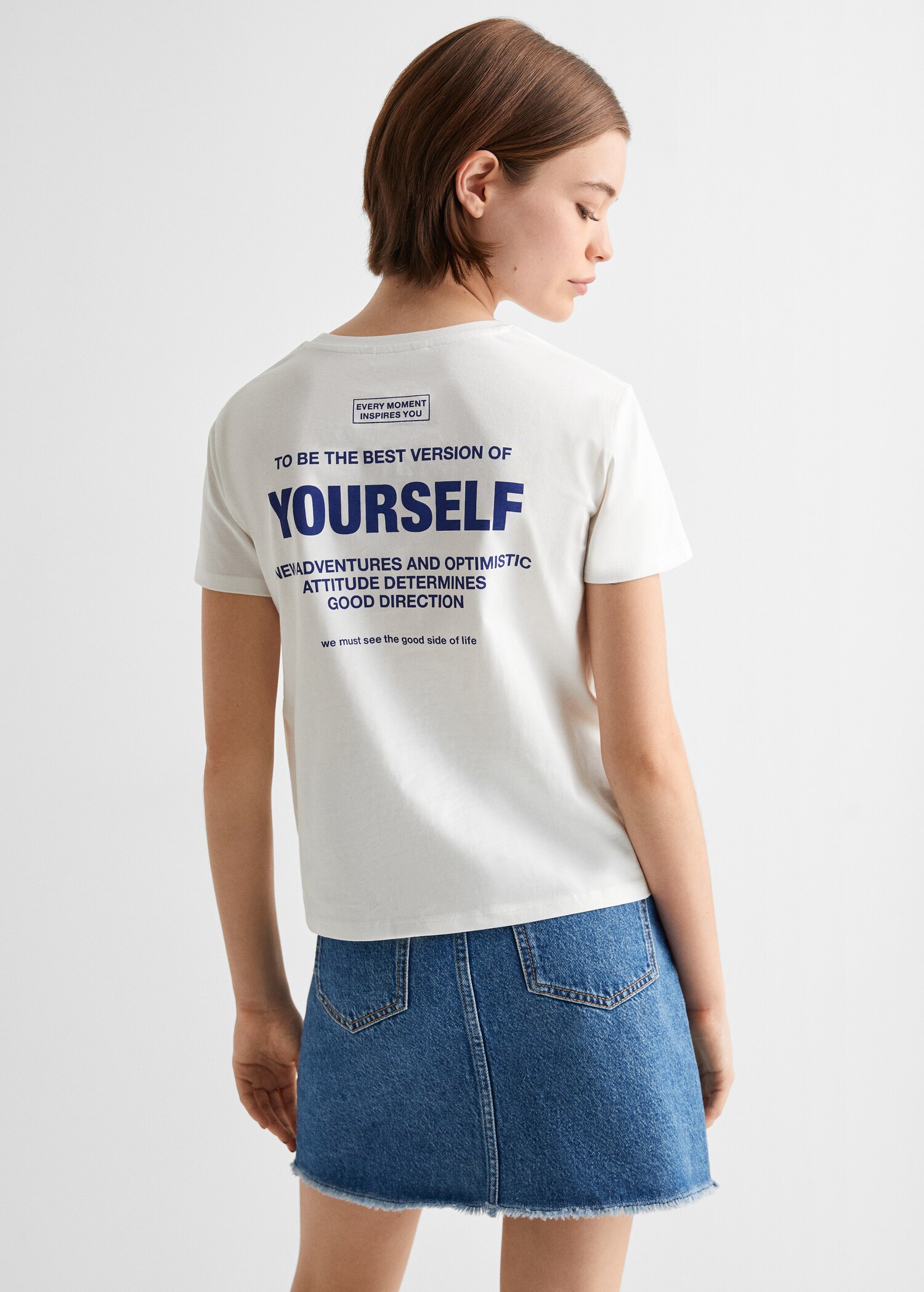 T-Shirt mit Textaufdruck - Rückseite des Artikels