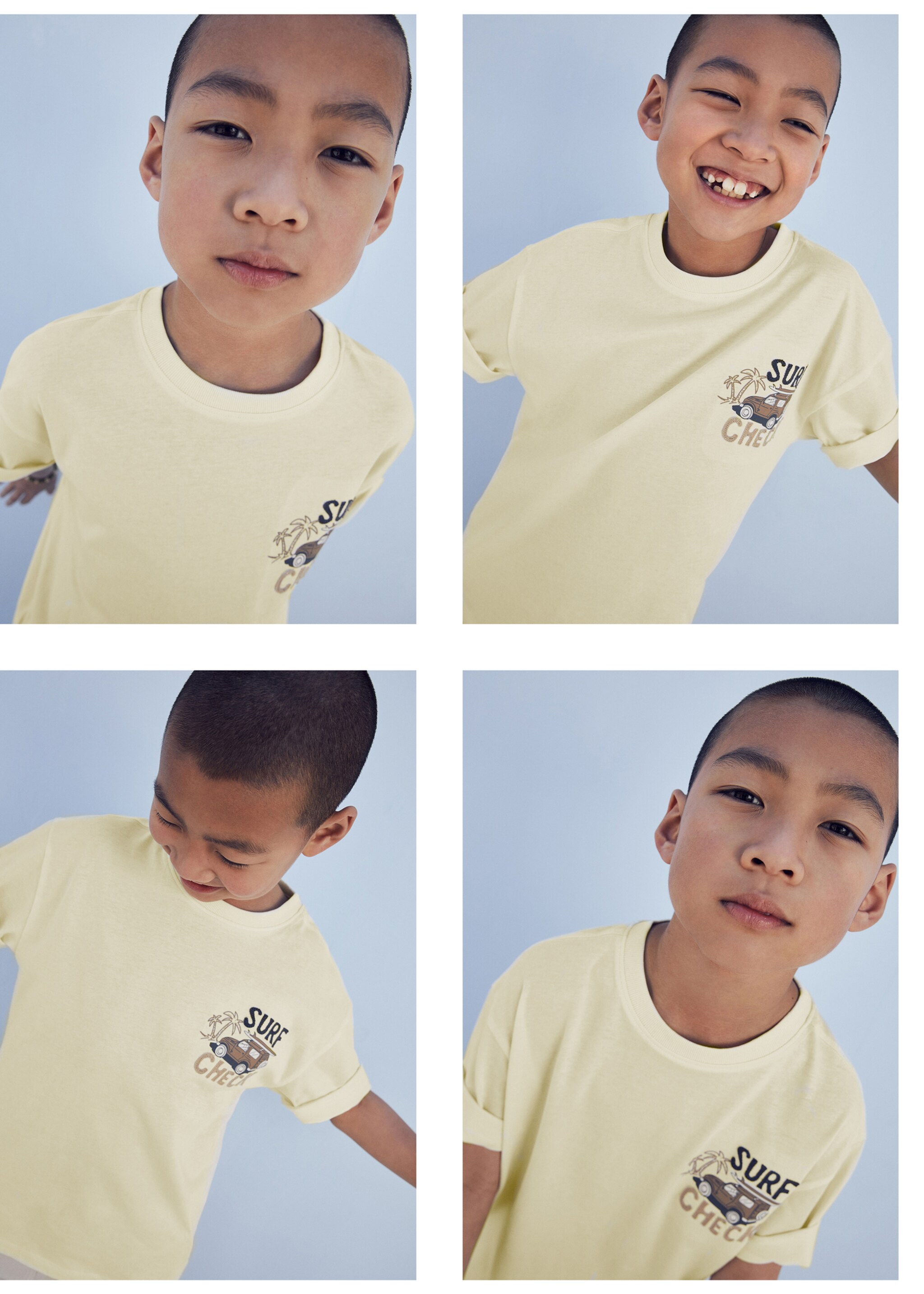 Shirt mit Aufschrift und Textur - Detail des Artikels 5, Pastellgelb. Ref: 67006008-00.