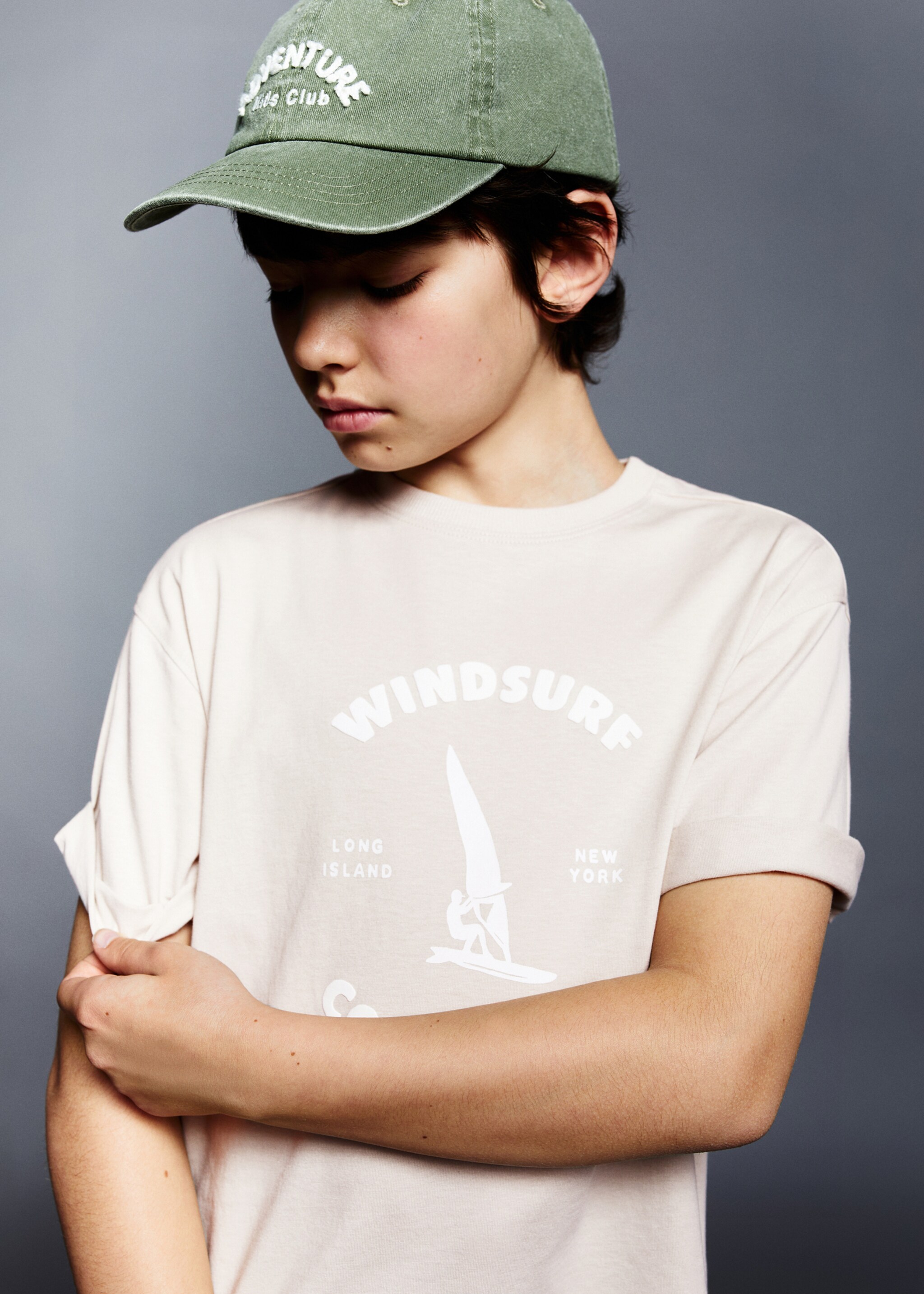 Surf printed t-shirt - Details of the article 1, Sand. Ref: 67006012-00.