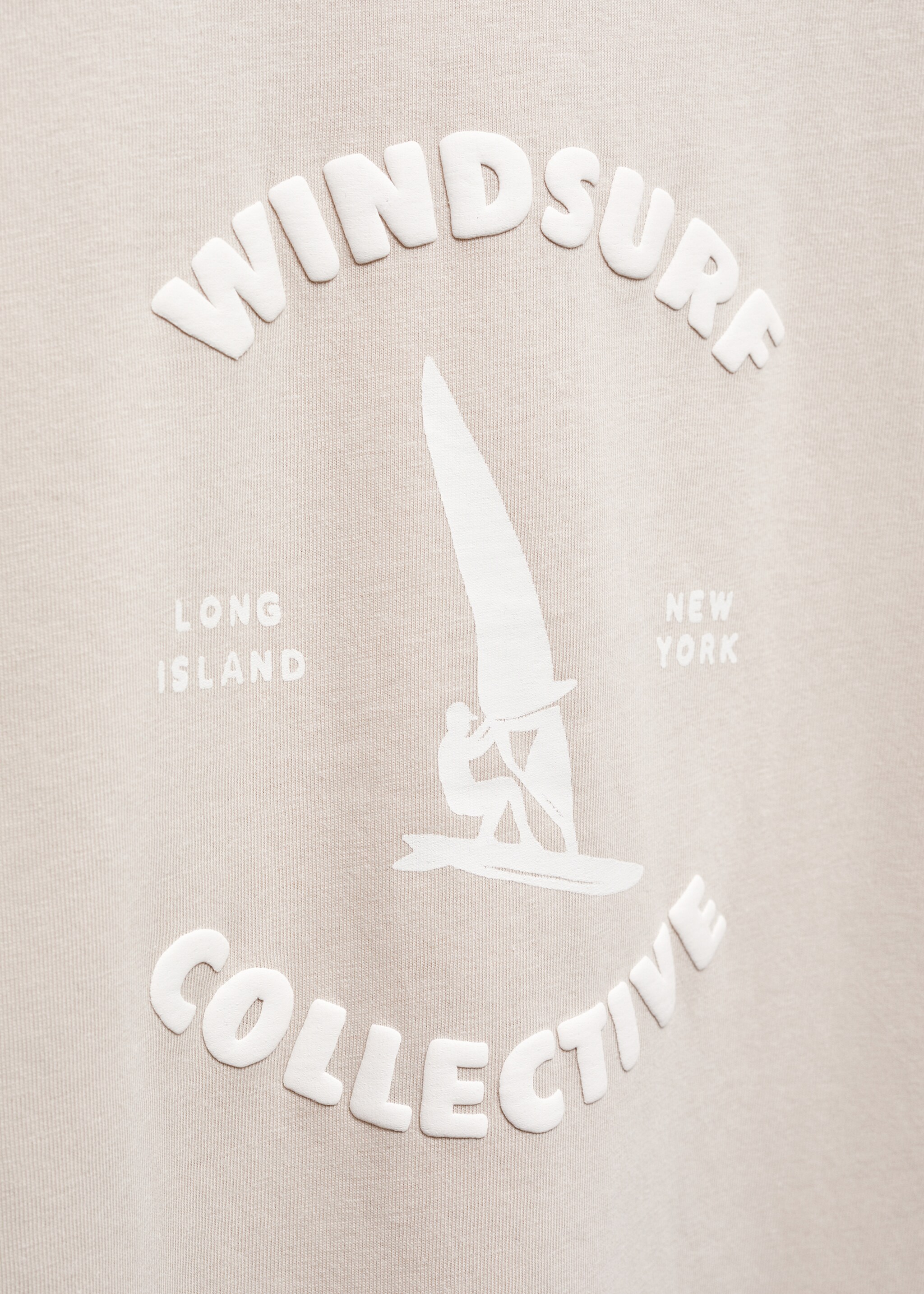 Surf printed t-shirt - Details of the article 8, Sand. Ref: 67006012-00.