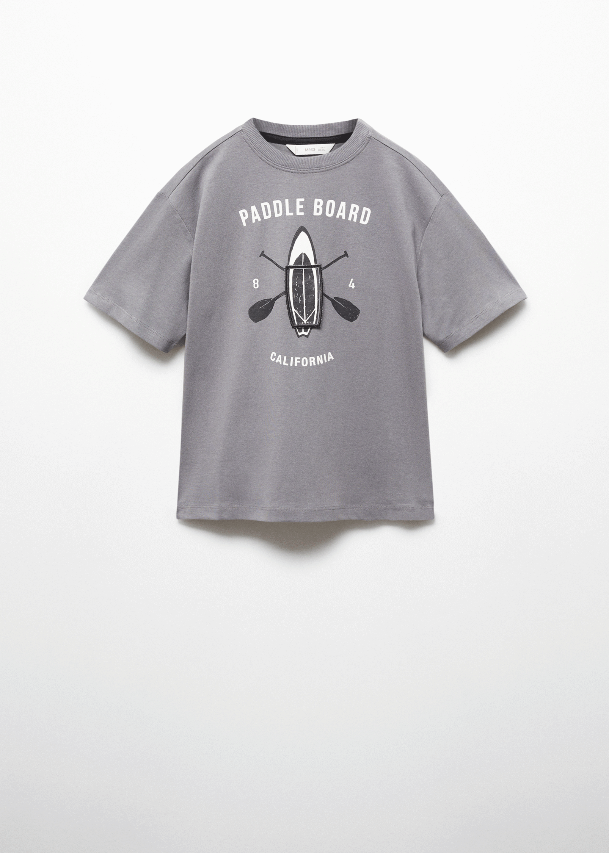 T-shirt met surfprint - Detail van het artikel 9, Antraciet. Ref: 67006013-00.