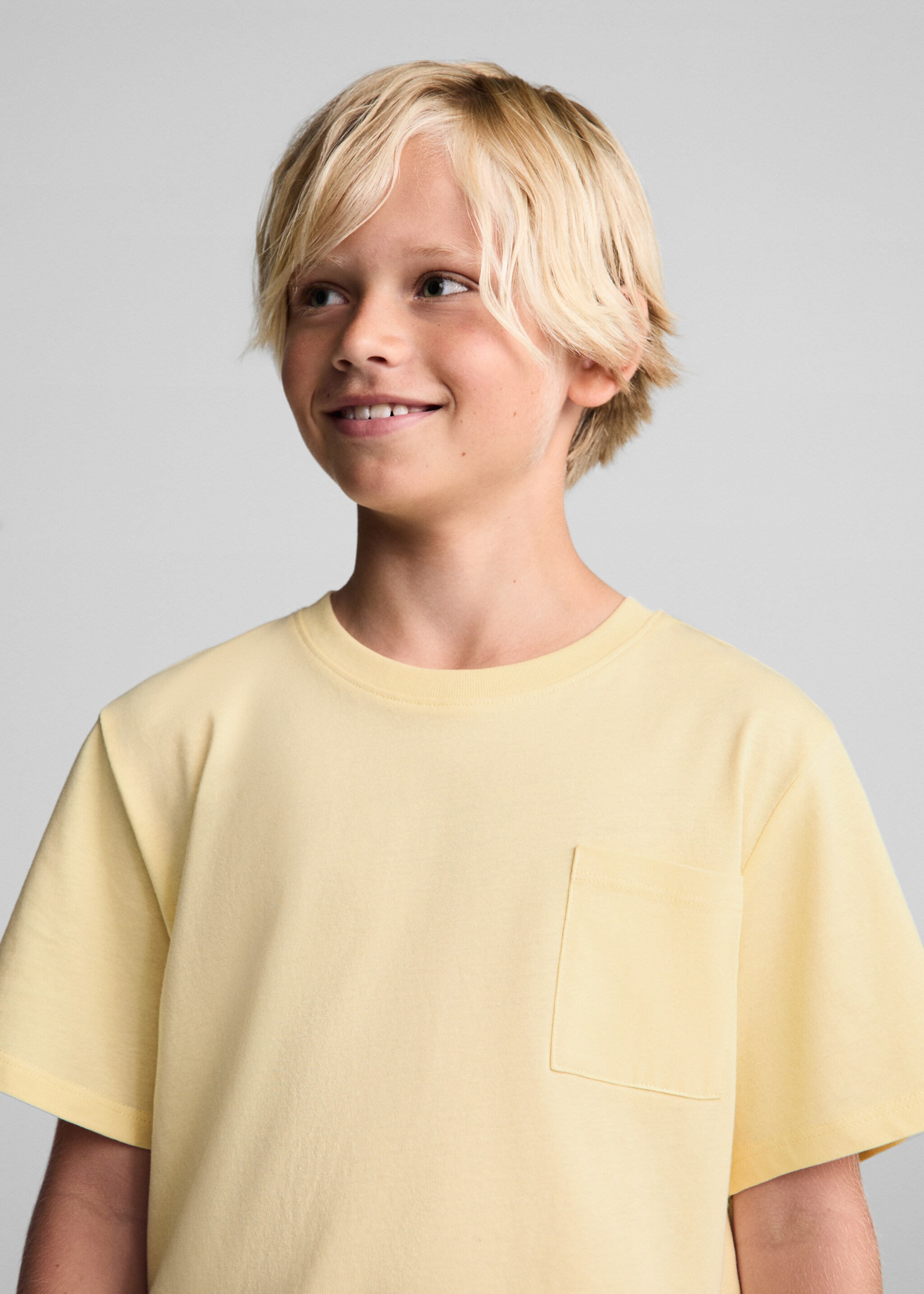 Essential cotton-blend T-shirt - Details of the article 1, Yellow. Ref: 67006019-00.