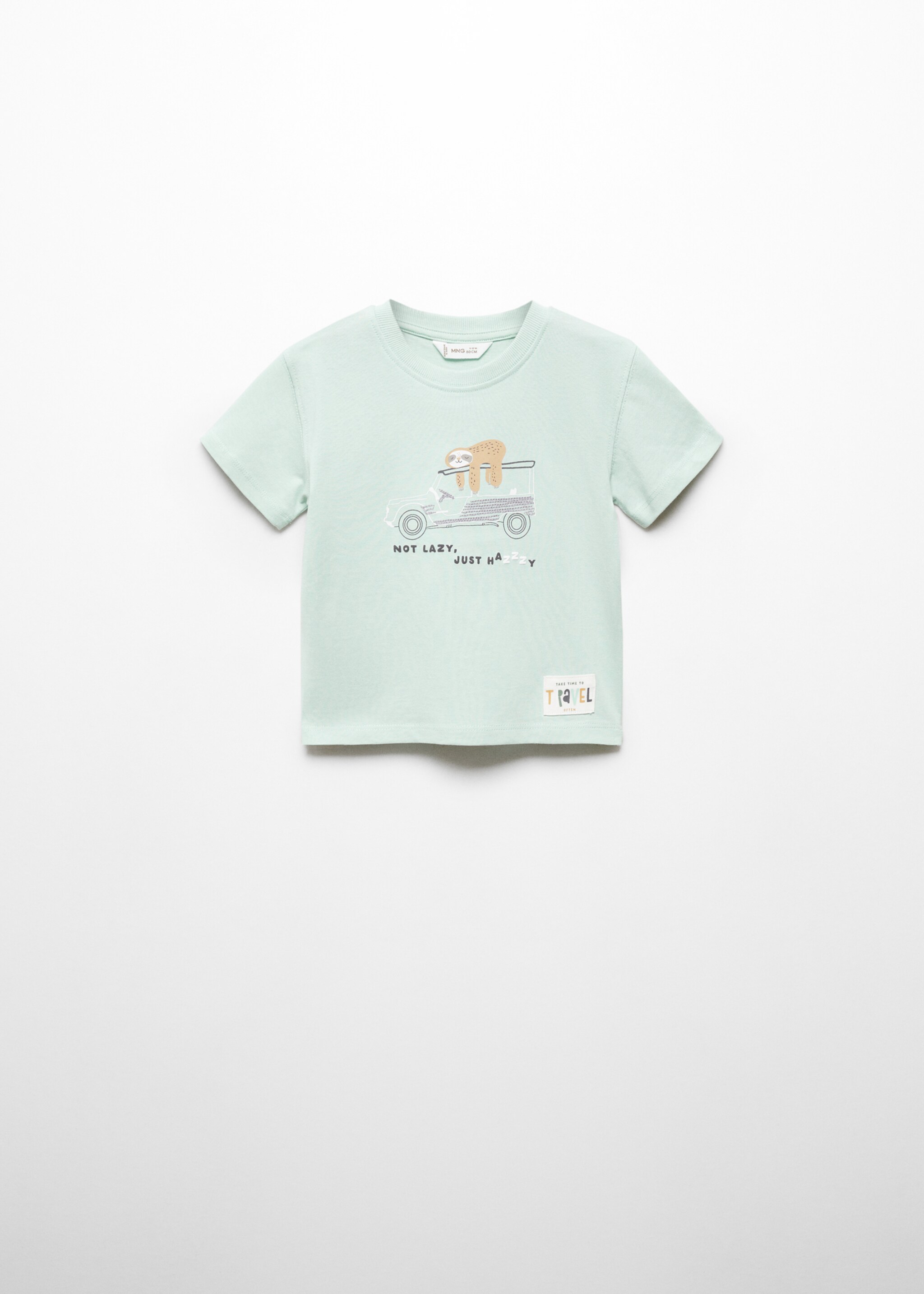 T-shirt en coton à dessin - Article sans modèle, Vert d´eau. Ref: 67006022-00.