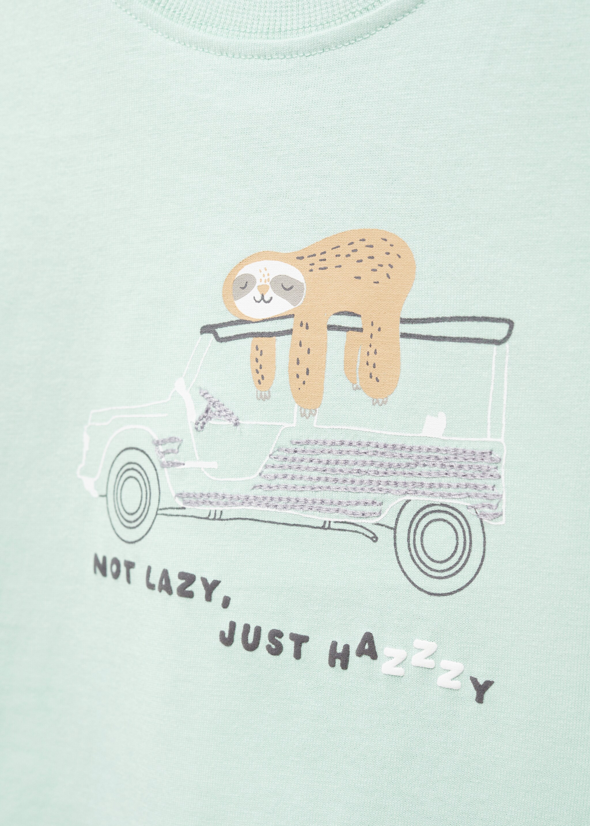 T-shirt en coton à dessin - Détail de l'article 0, Vert d´eau. Ref: 67006022-00.