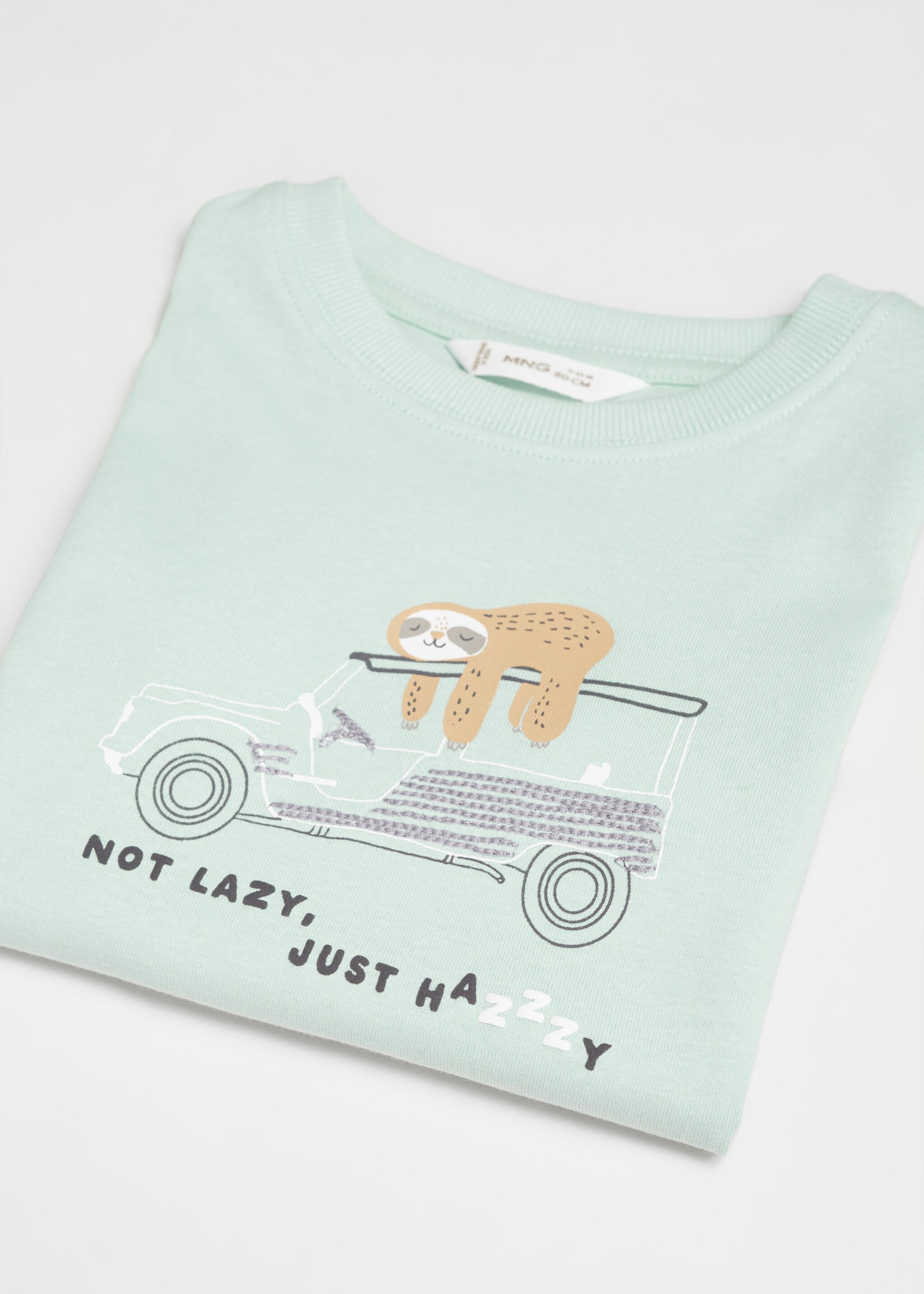 T-shirt en coton à dessin - Détail de l'article 8, Vert d´eau. Ref: 67006022-00.