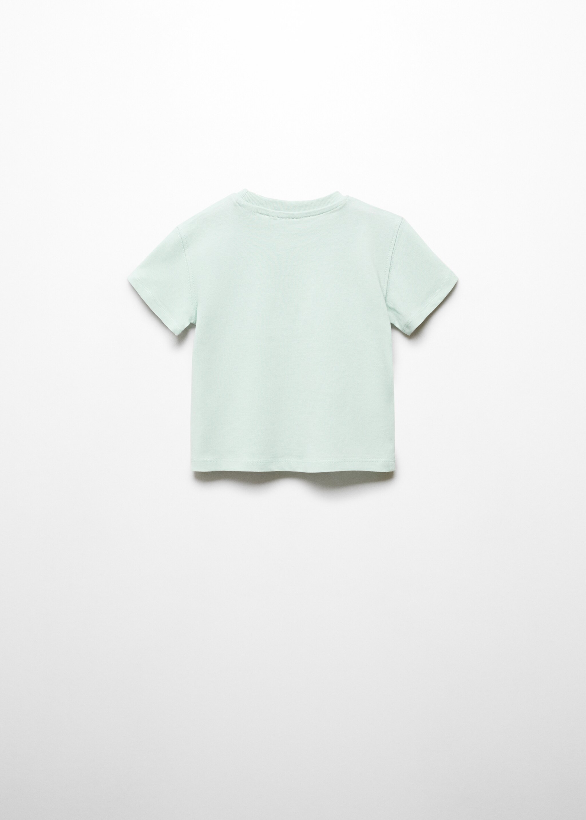 T-shirt en coton à dessin - Verso de l’article, Vert d´eau. Ref: 67006022-00.