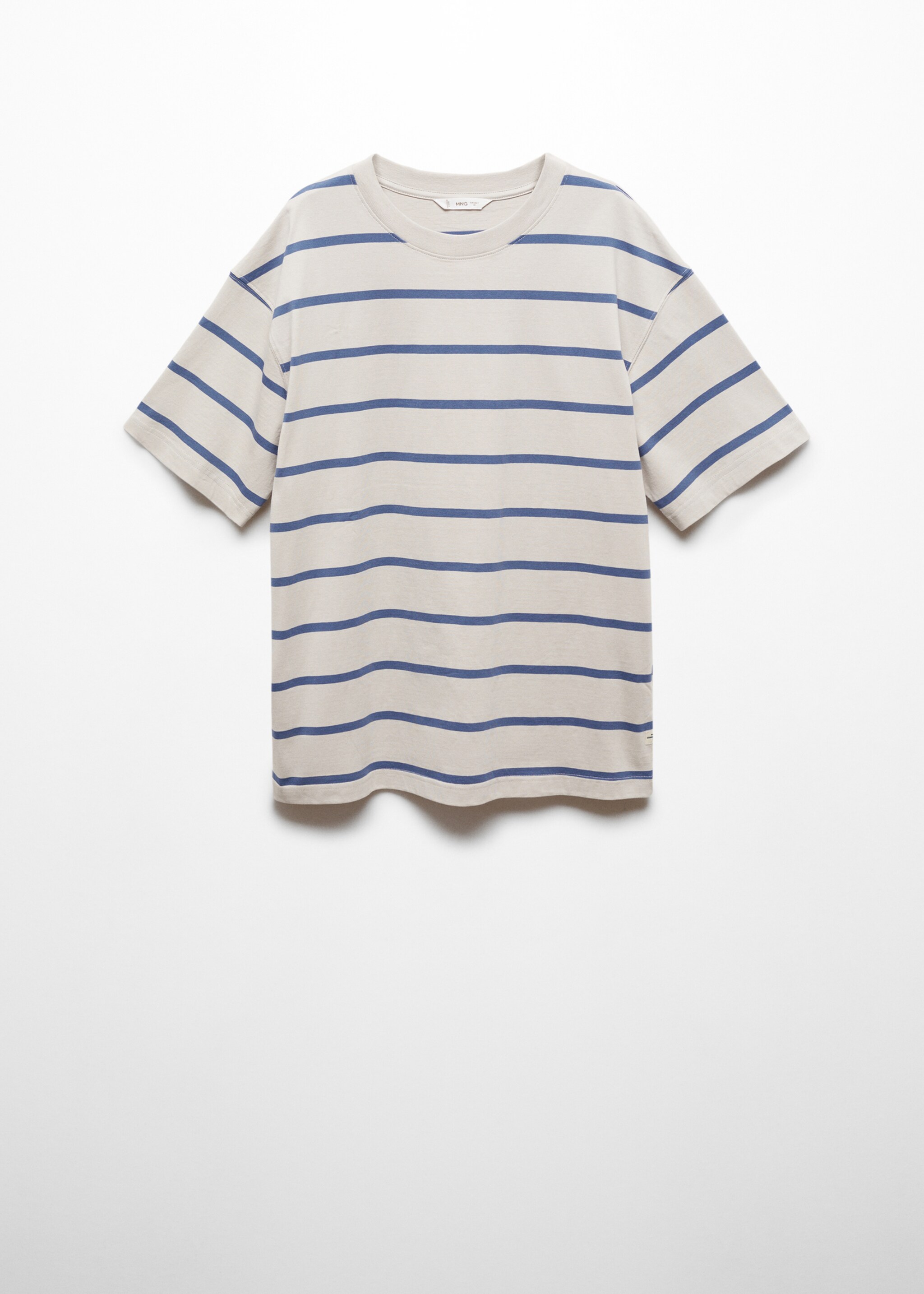 Striped cotton T-shirt - Article without model, Medium Heather Grey. Ref: 67006027-00.