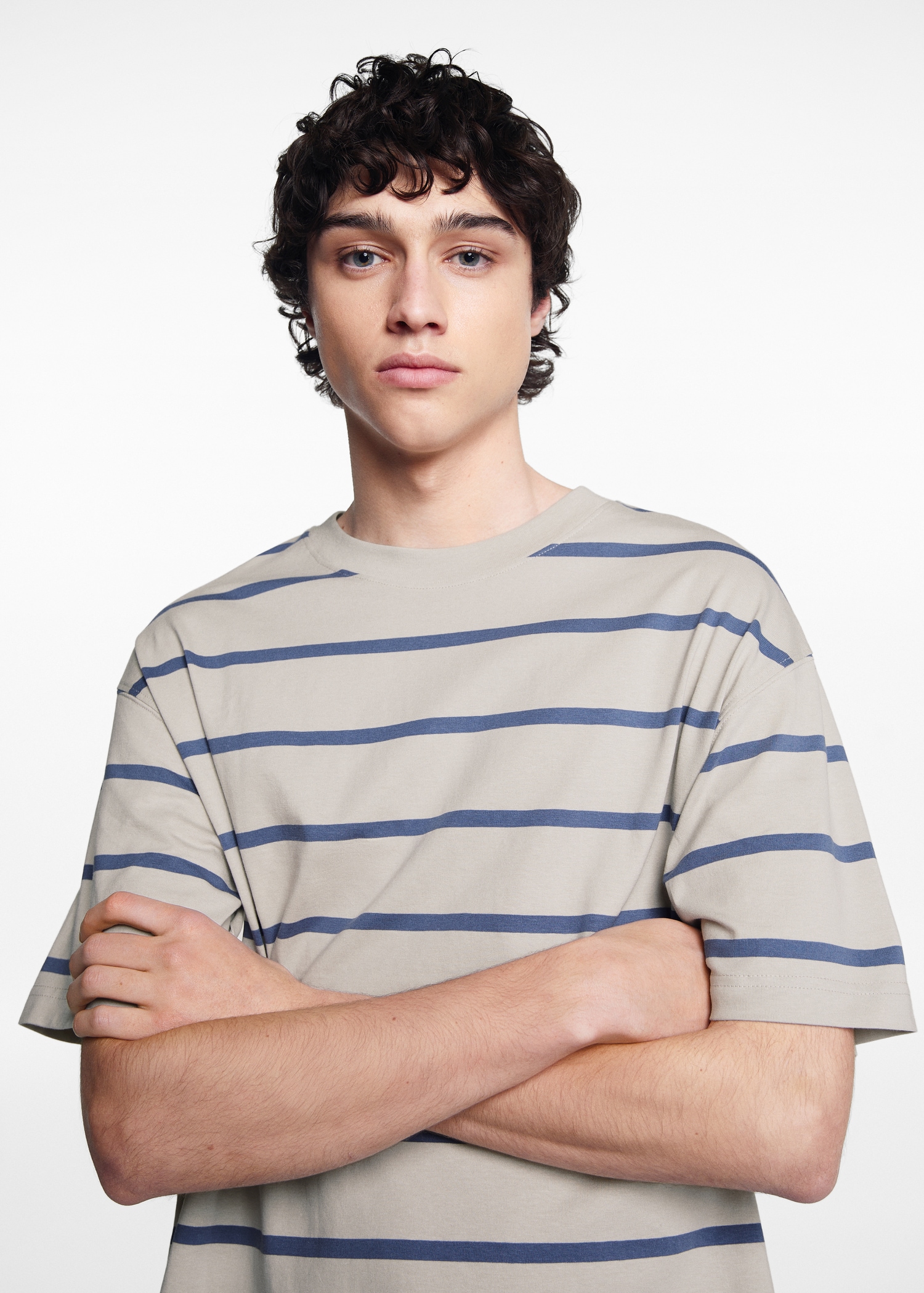 Striped cotton T-shirt - Details of the article 1
