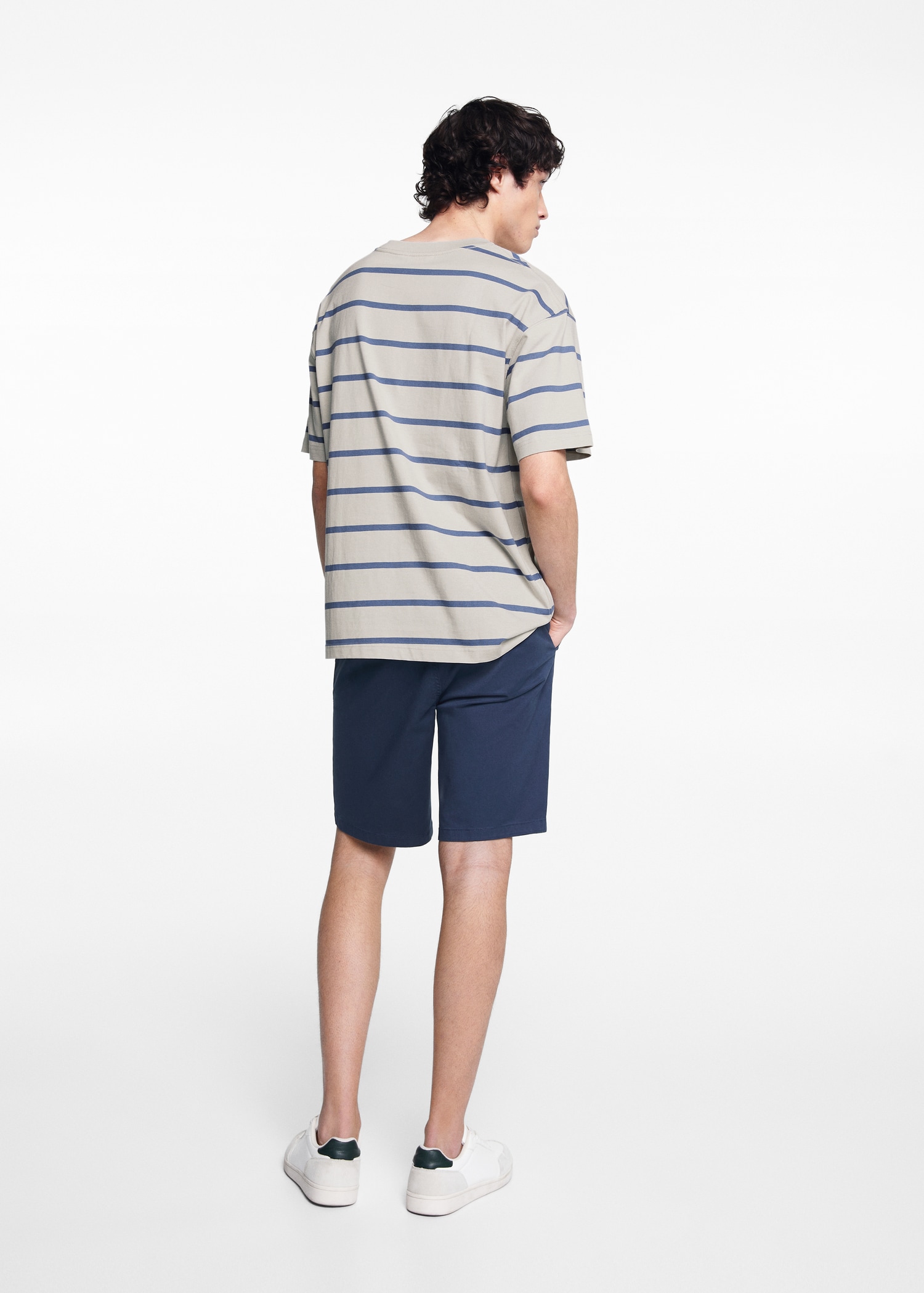 Striped cotton T-shirt - Reverse of the article