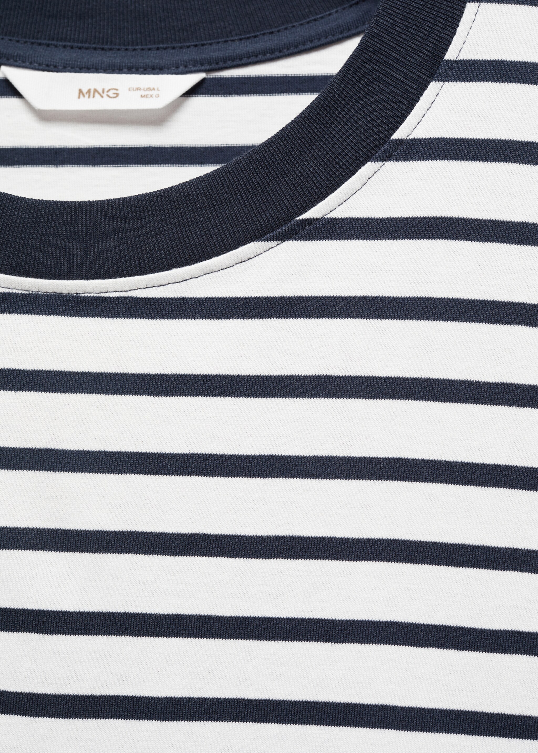T-shirt coton à rayures - Détail de l'article 8, Blanc cassé. Ref: 67006028-00.
