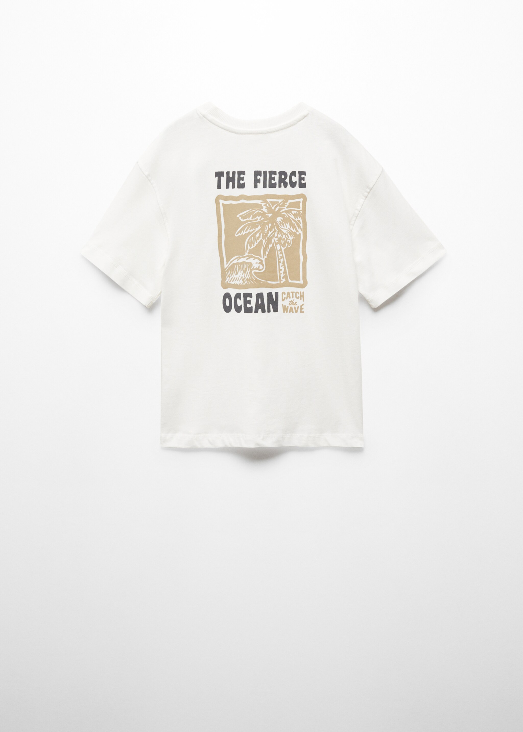 Short-sleeved printed t-shirt - Reverse of the article, Off White. Ref: 67006029-00.