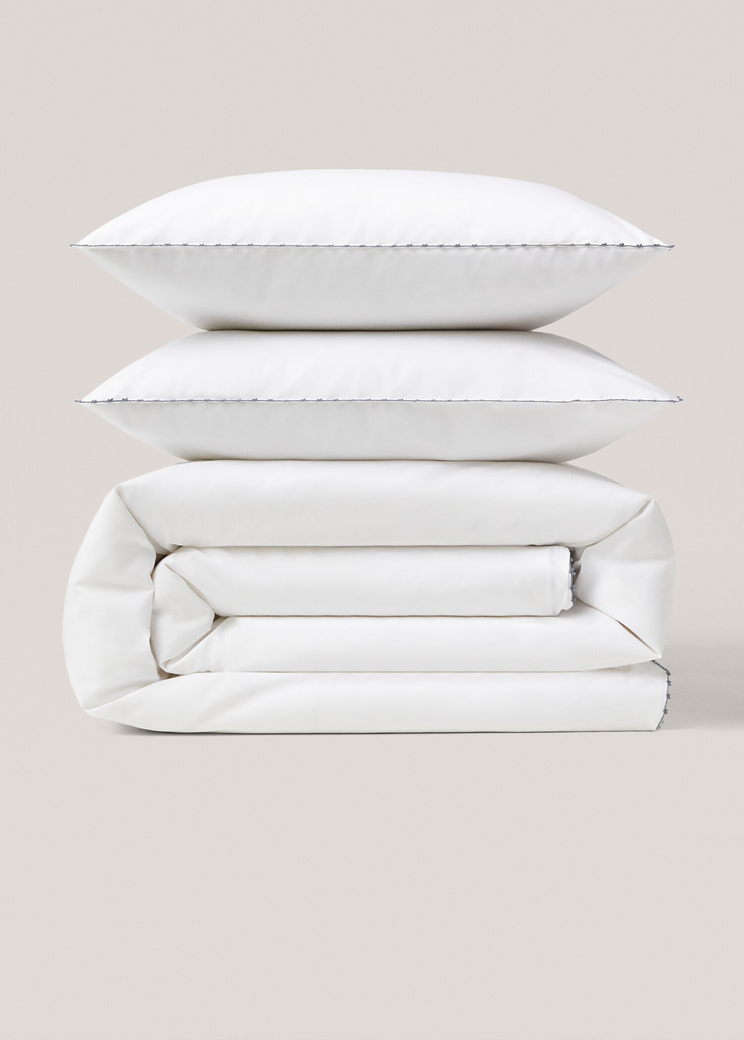 Housse de couette coton détail brodé lit 180/200 cm - Article sans modèle
