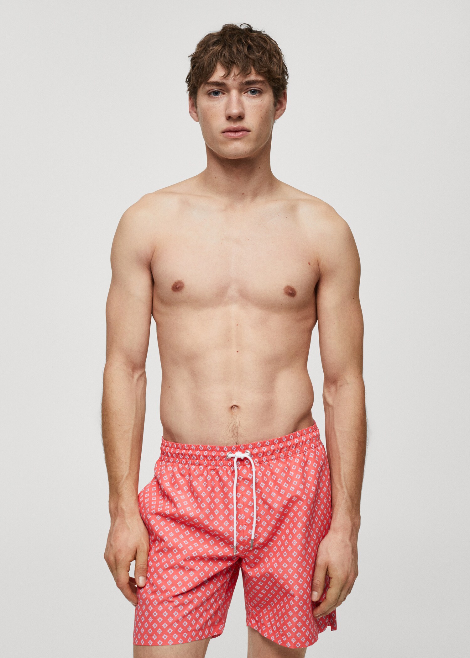 Printed swimsuit with drawstring - Medium plane