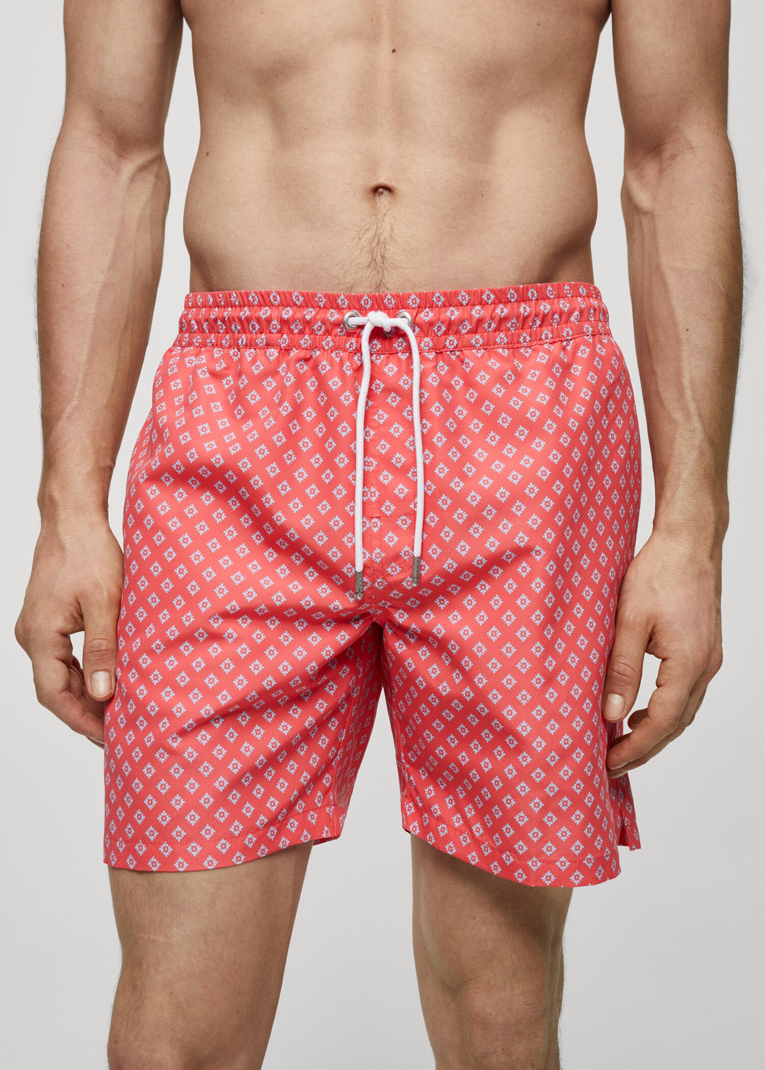 Printed swimsuit with drawstring - Details of the article 1