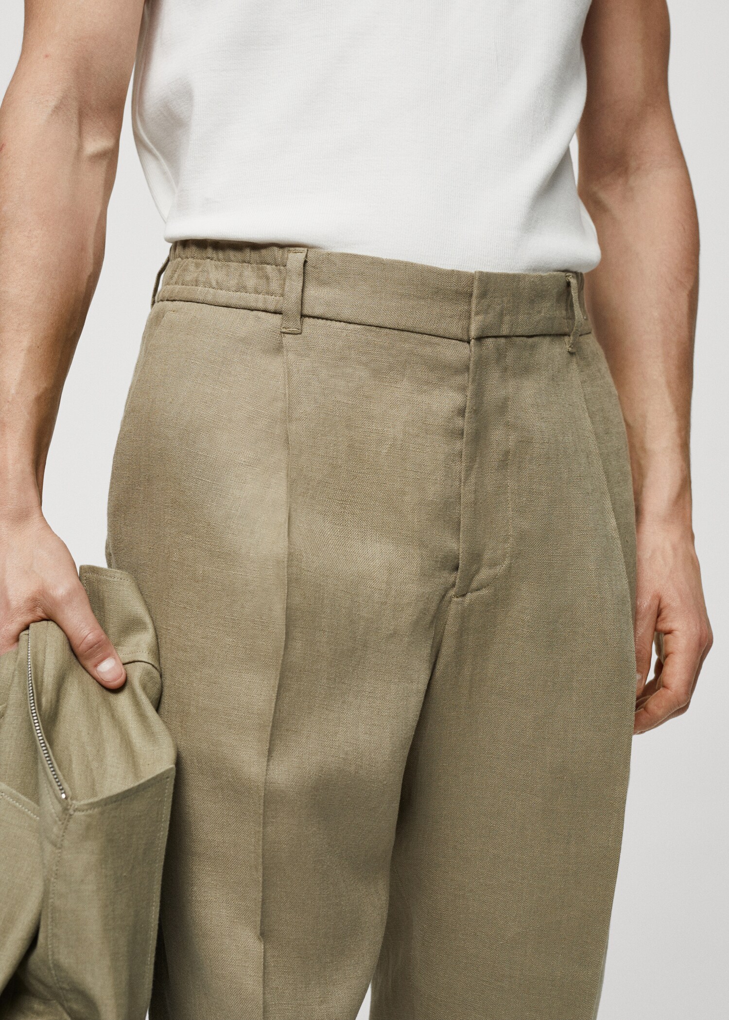 100% linen regular-fit trousers - Details of the article 1
