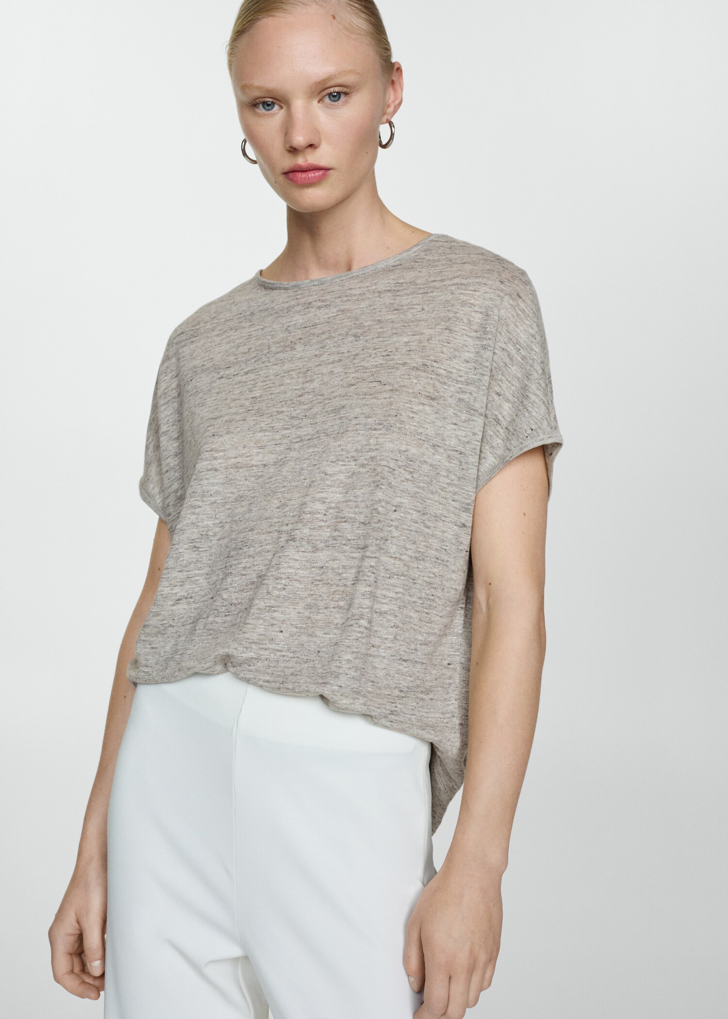 T-Shirt aus 100 % Leinen - Mittlere Ansicht