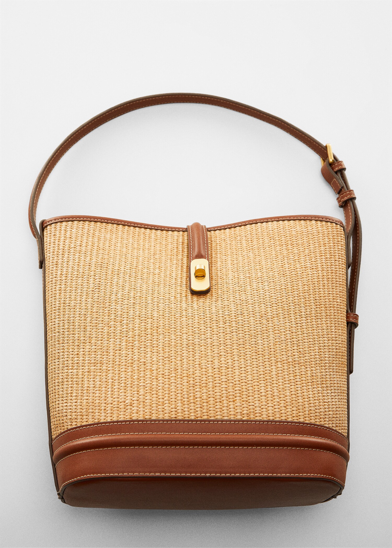 Raffia-effect bucket bag - Details of the article 5