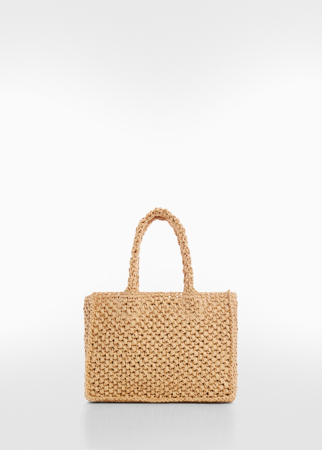 Raffia-effect shoulder bag - Women | MANGO OUTLET USA