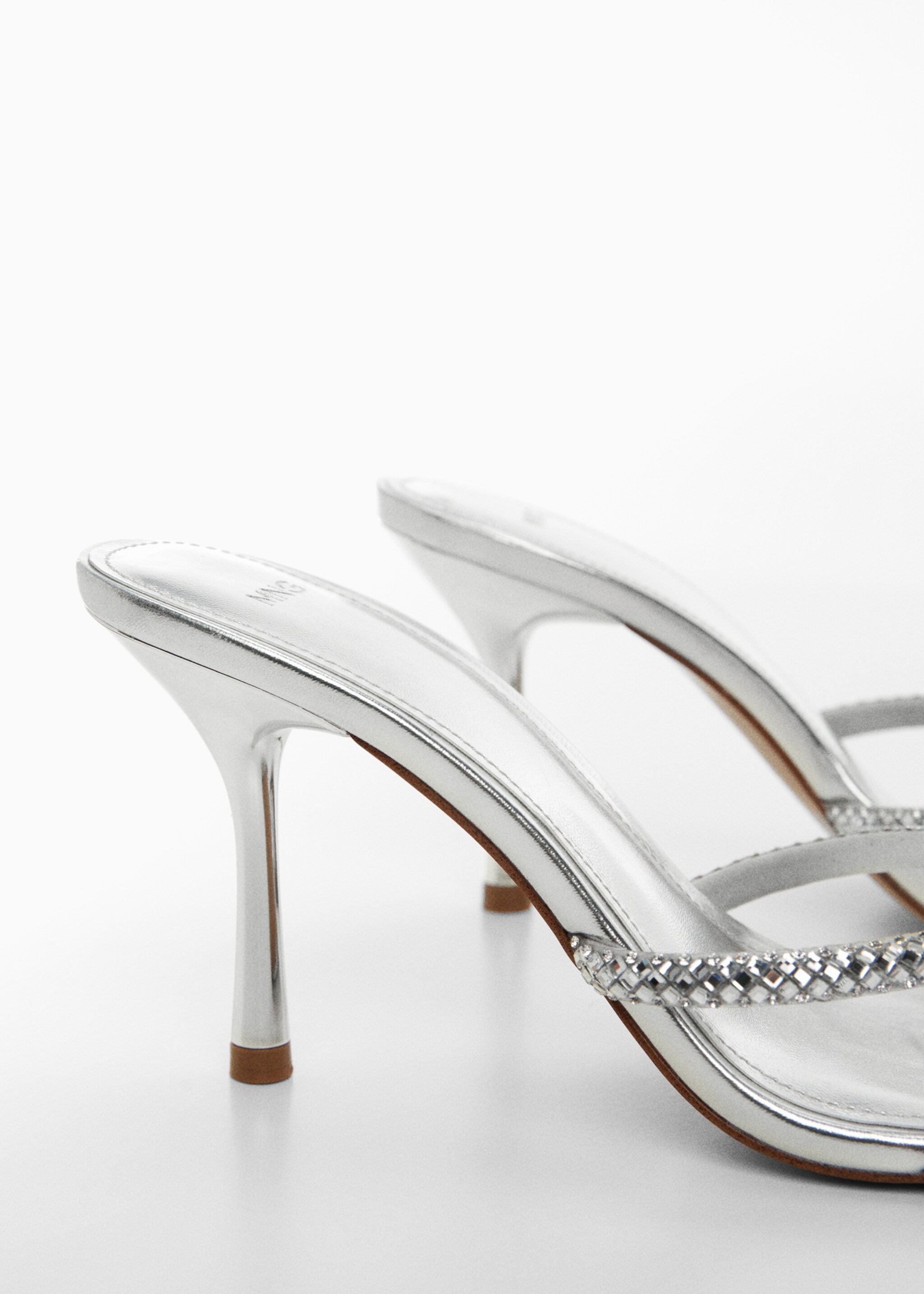 Strap rhinestone sandals - Details of the article 1, Silver. Ref: 67006339-00.