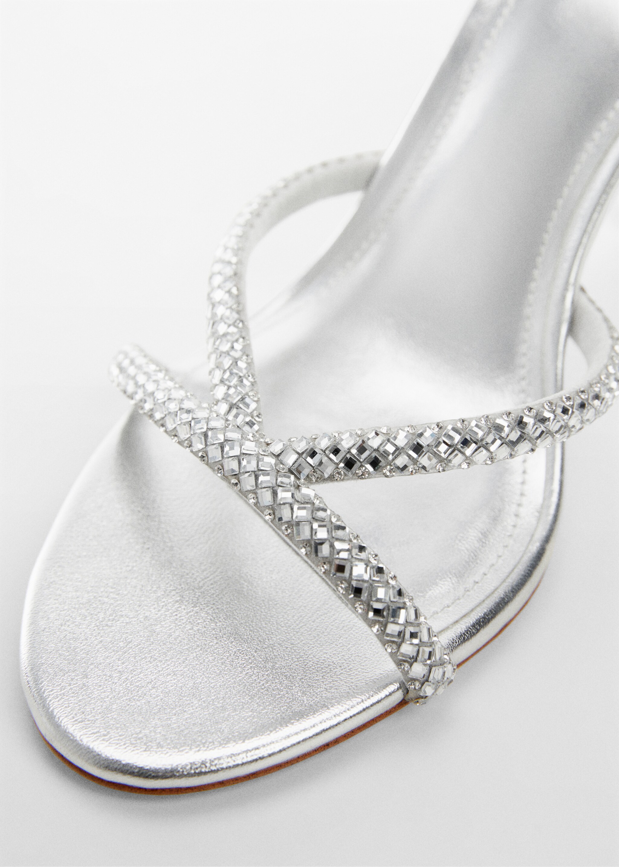 Strap rhinestone sandals - Details of the article 2, Silver. Ref: 67006339-00.