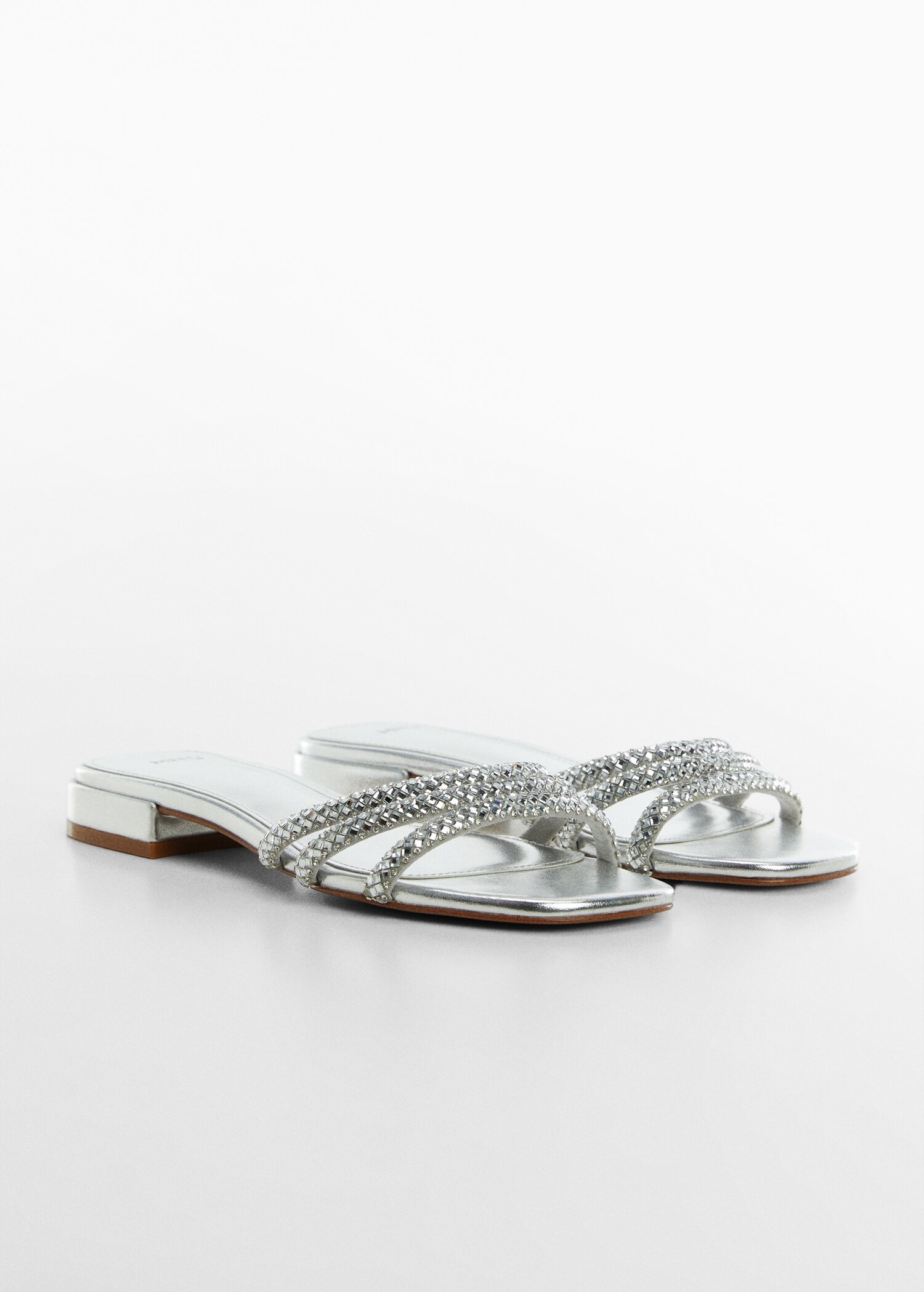 Sandals with glitter straps - Medium plane