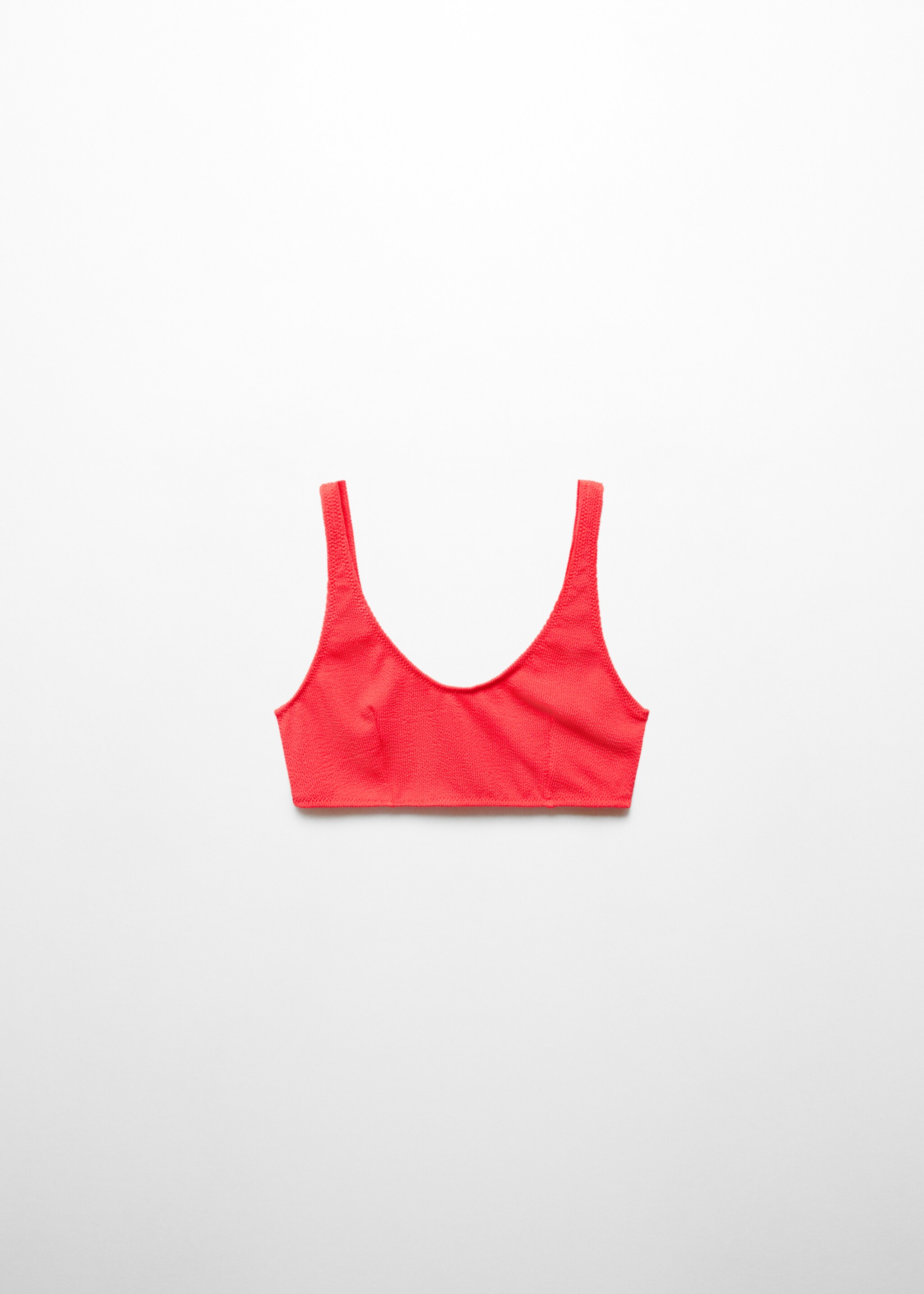 Textured bikini top - Article without model, Red. Ref: 67006748-00.
