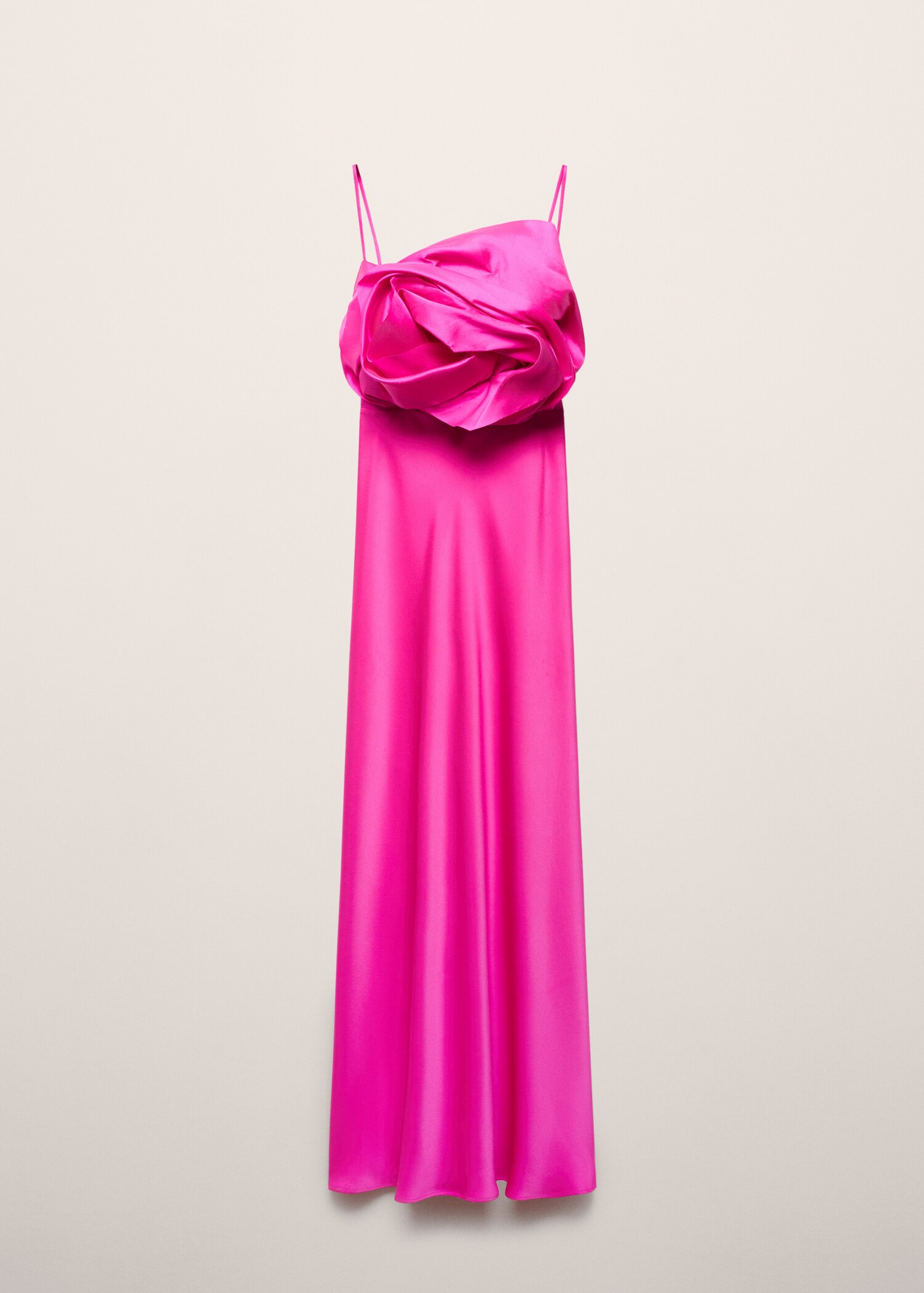 Satin maxi-flower dress - Article without model