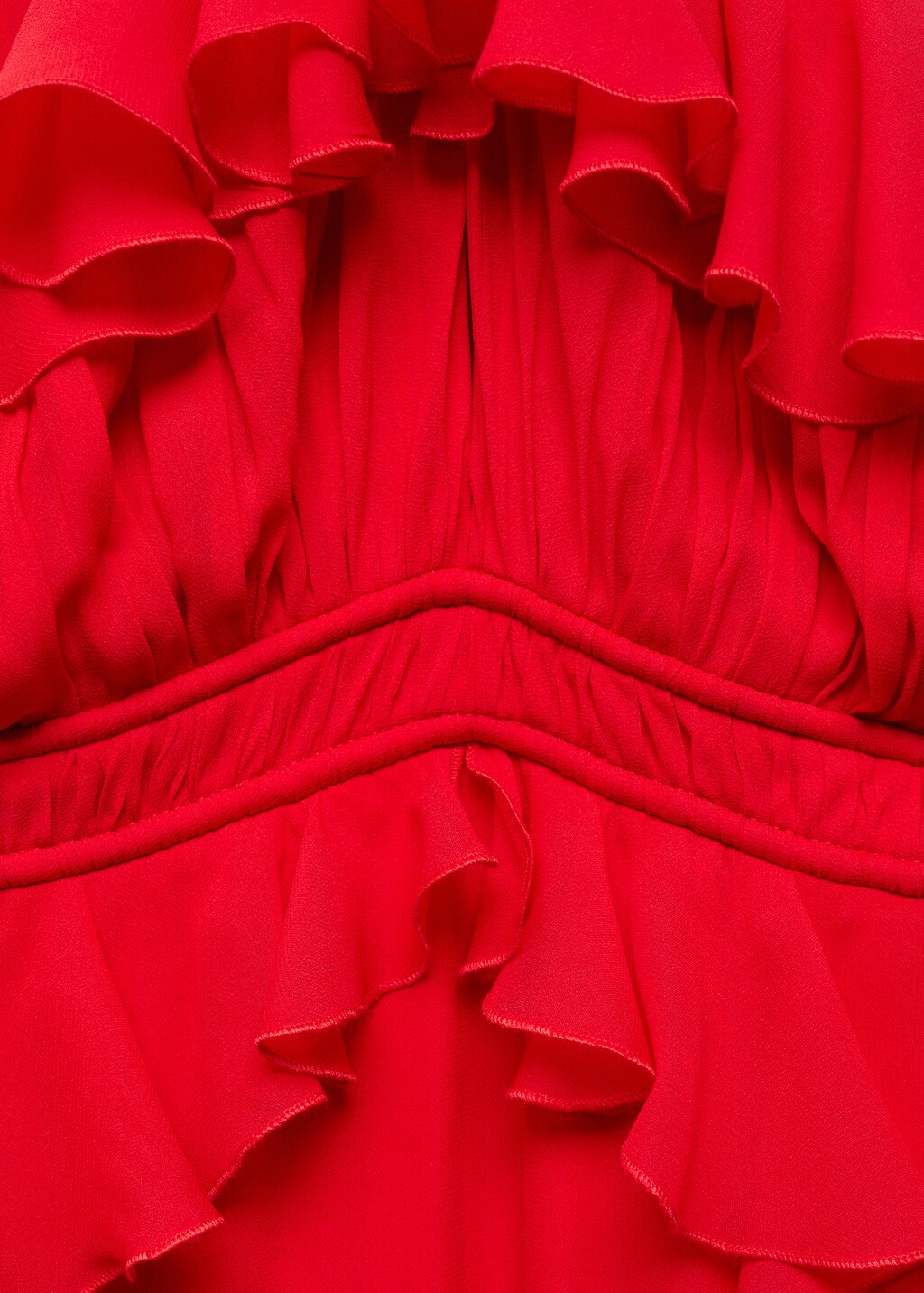 Halter-neck dress with ruffle detail - Women | MANGO OUTLET USA