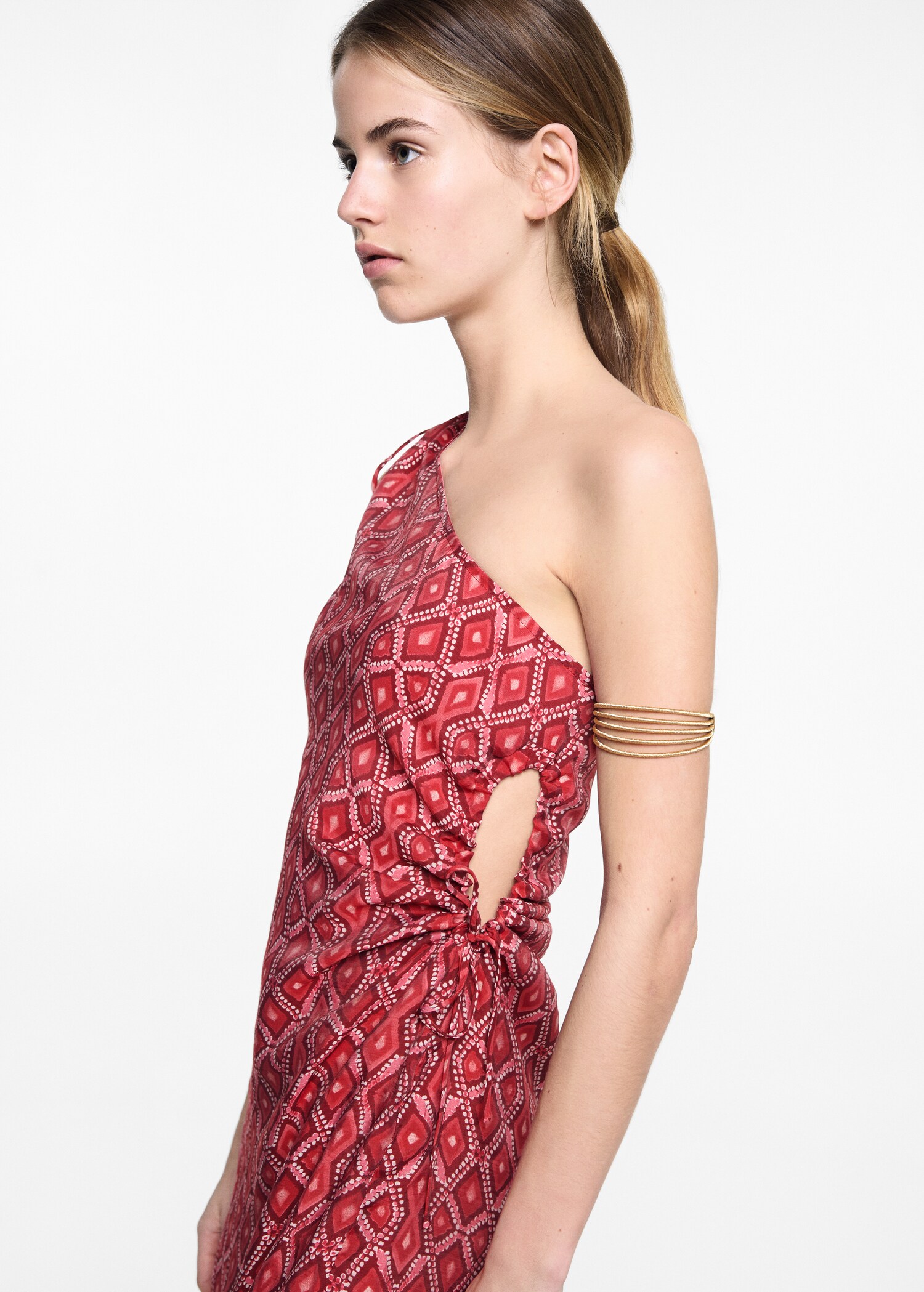 Printed asymmetrical dress - Medium plane