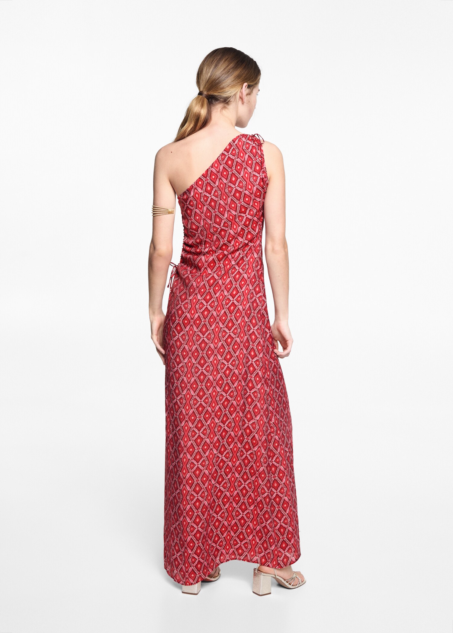 Printed asymmetrical dress - Reverse of the article