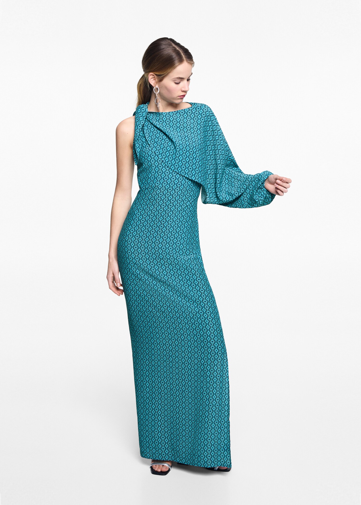 Printed asymmetrical dress - Details of the article 2