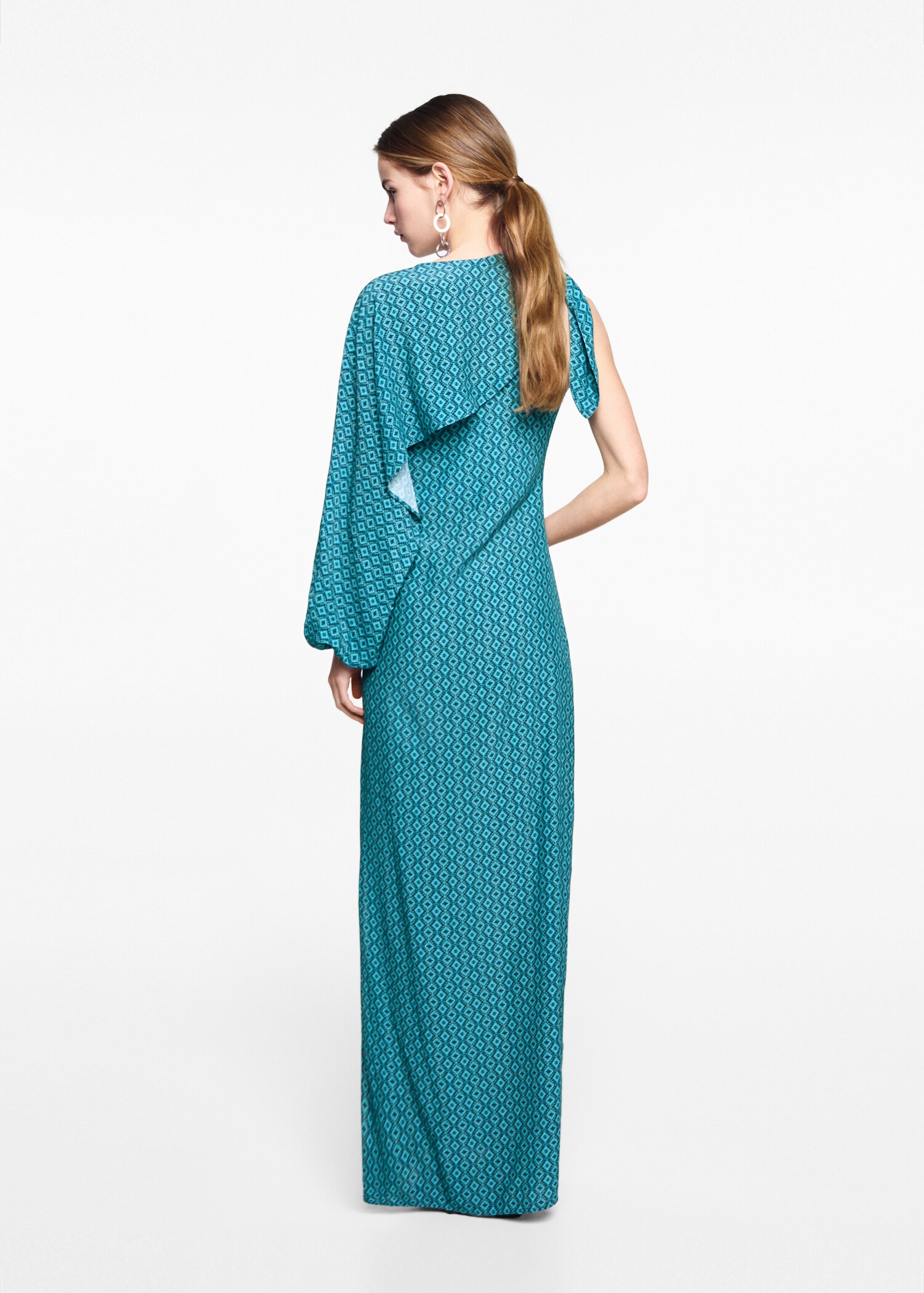 Printed asymmetrical dress - Reverse of the article