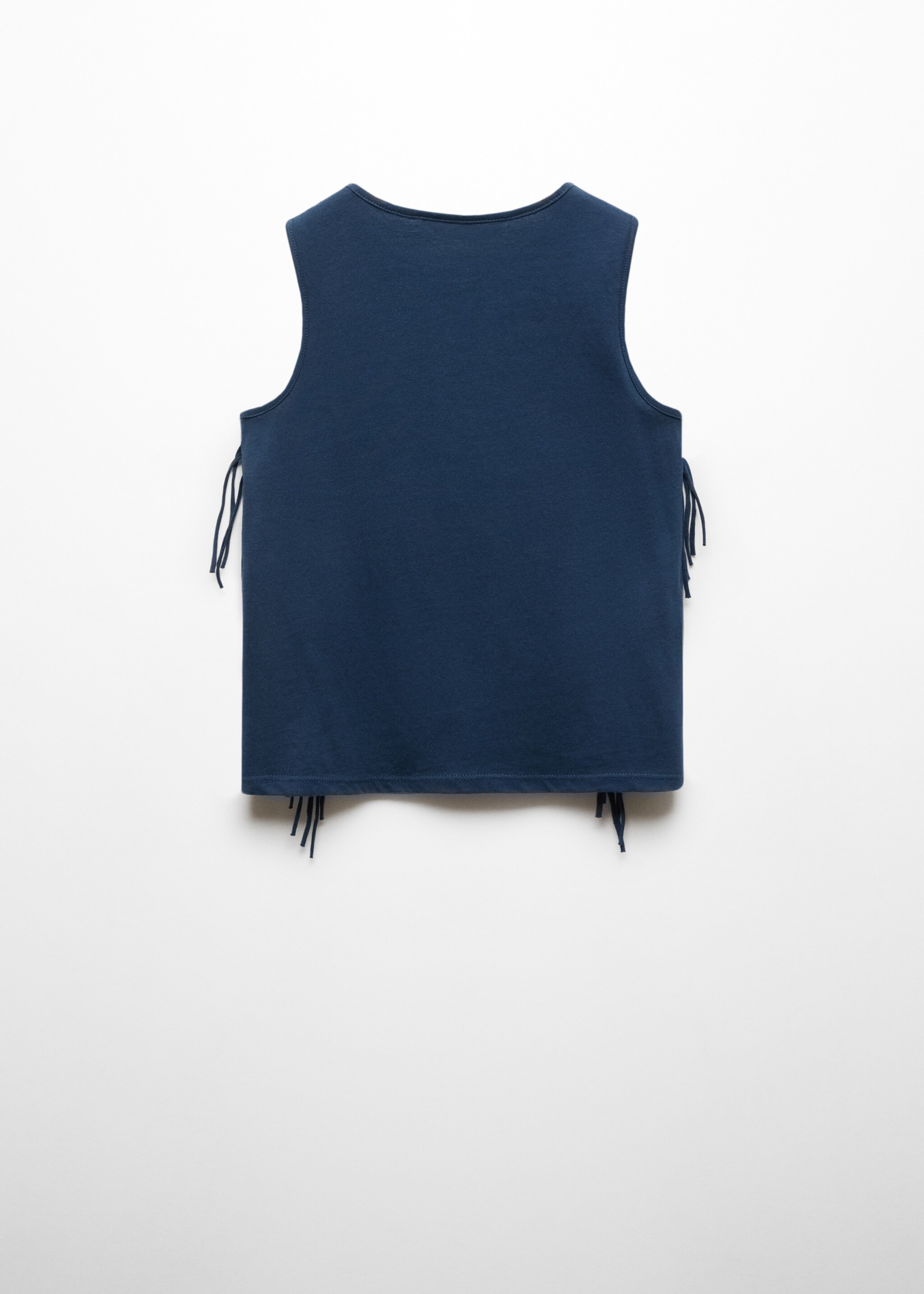 Fringe cotton T-shirt - Reverse of the article, Dark Navy. Ref: 67007119-00.