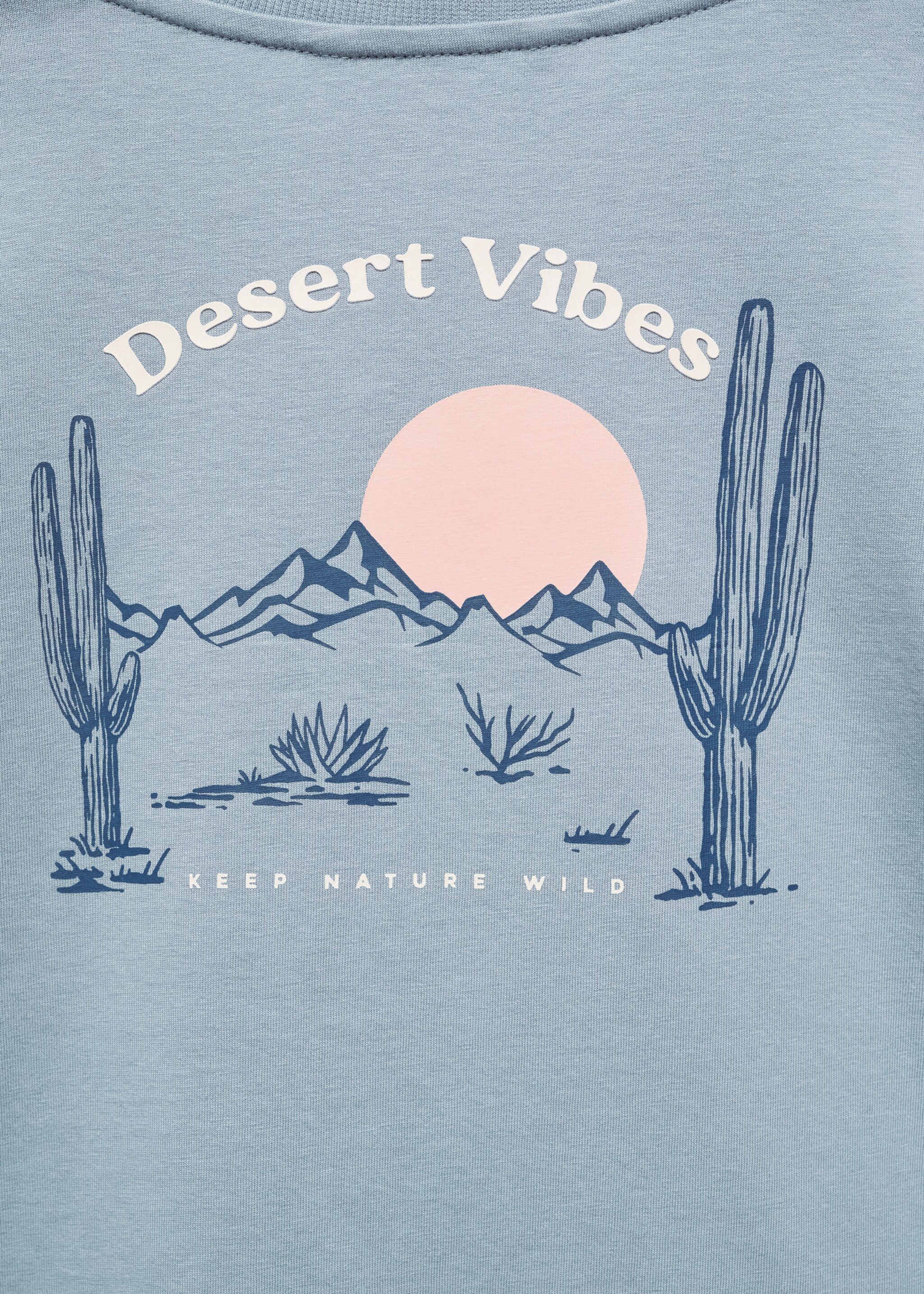Printed cotton-blend T-shirt - Details of the article 8, Blue. Ref: 67007121-00.