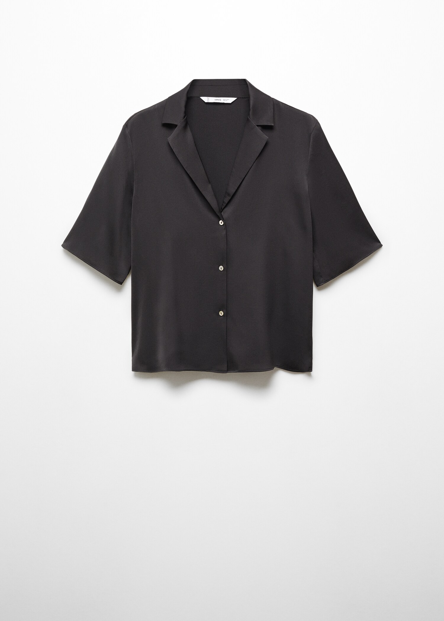 Short-sleeved satin shirt - Article without model