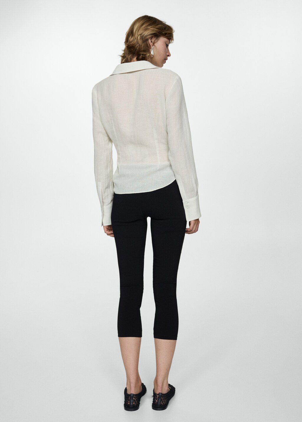【perstep】関税込★Canvas heavy linen shirt★SMSS4488 Linen shirt with draped detail - Women | MANGO OUTLET USA