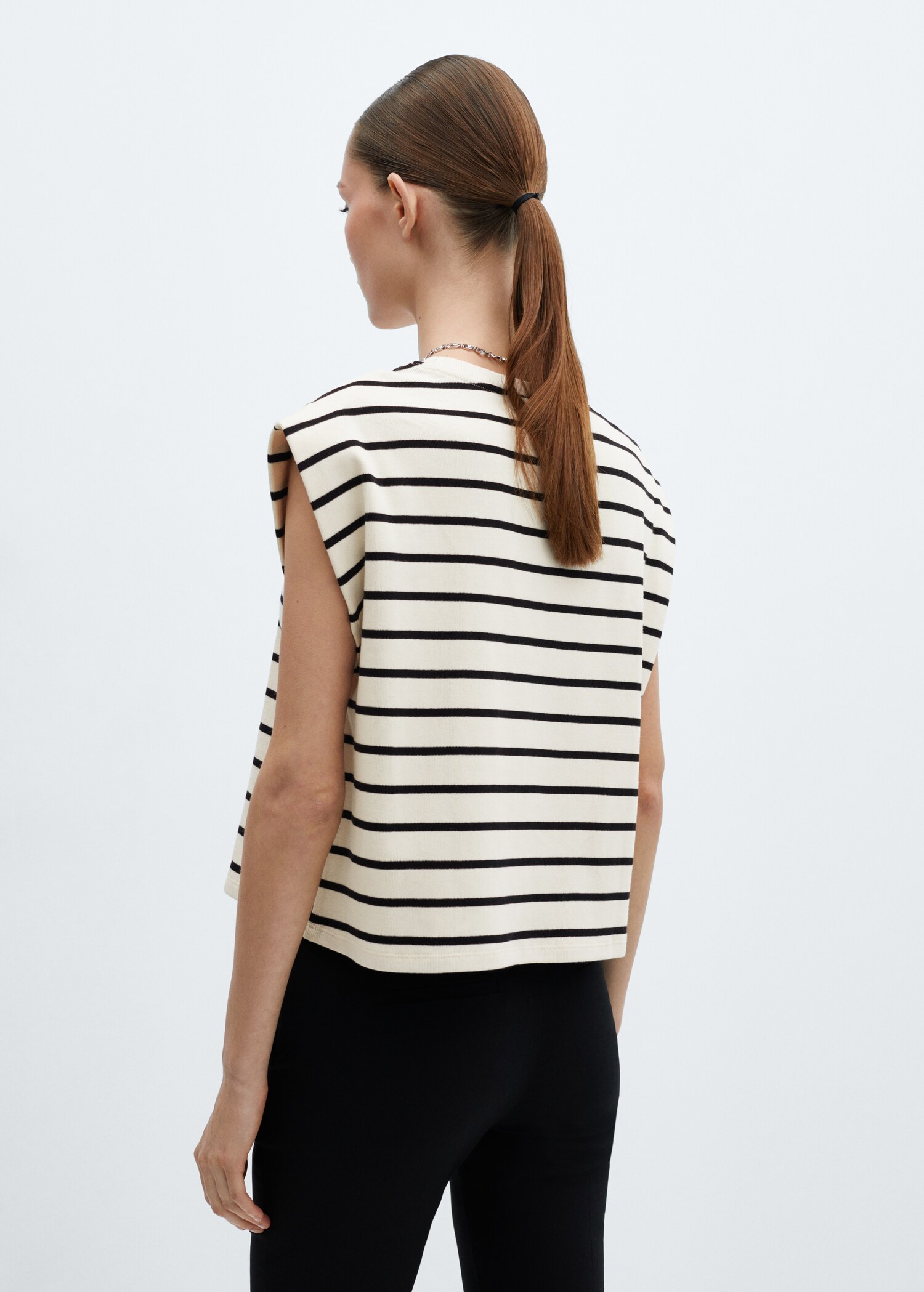 Shoulder pad stripped t-shirt - Reverse of the article