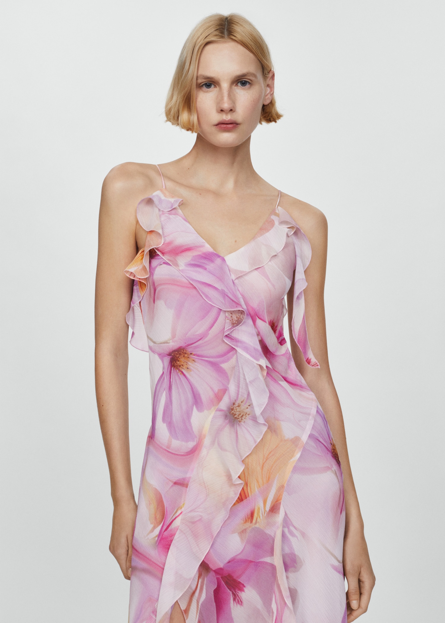 Ruffled floral print dress - Medium plane