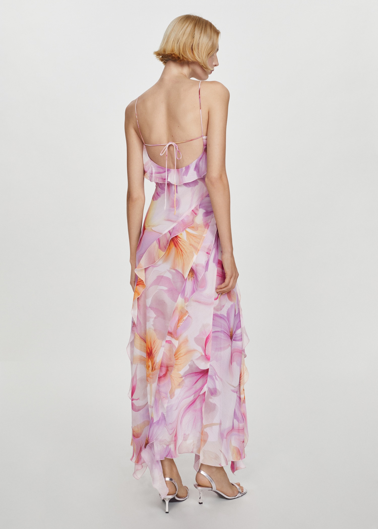 Ruffled floral print dress - Reverse of the article