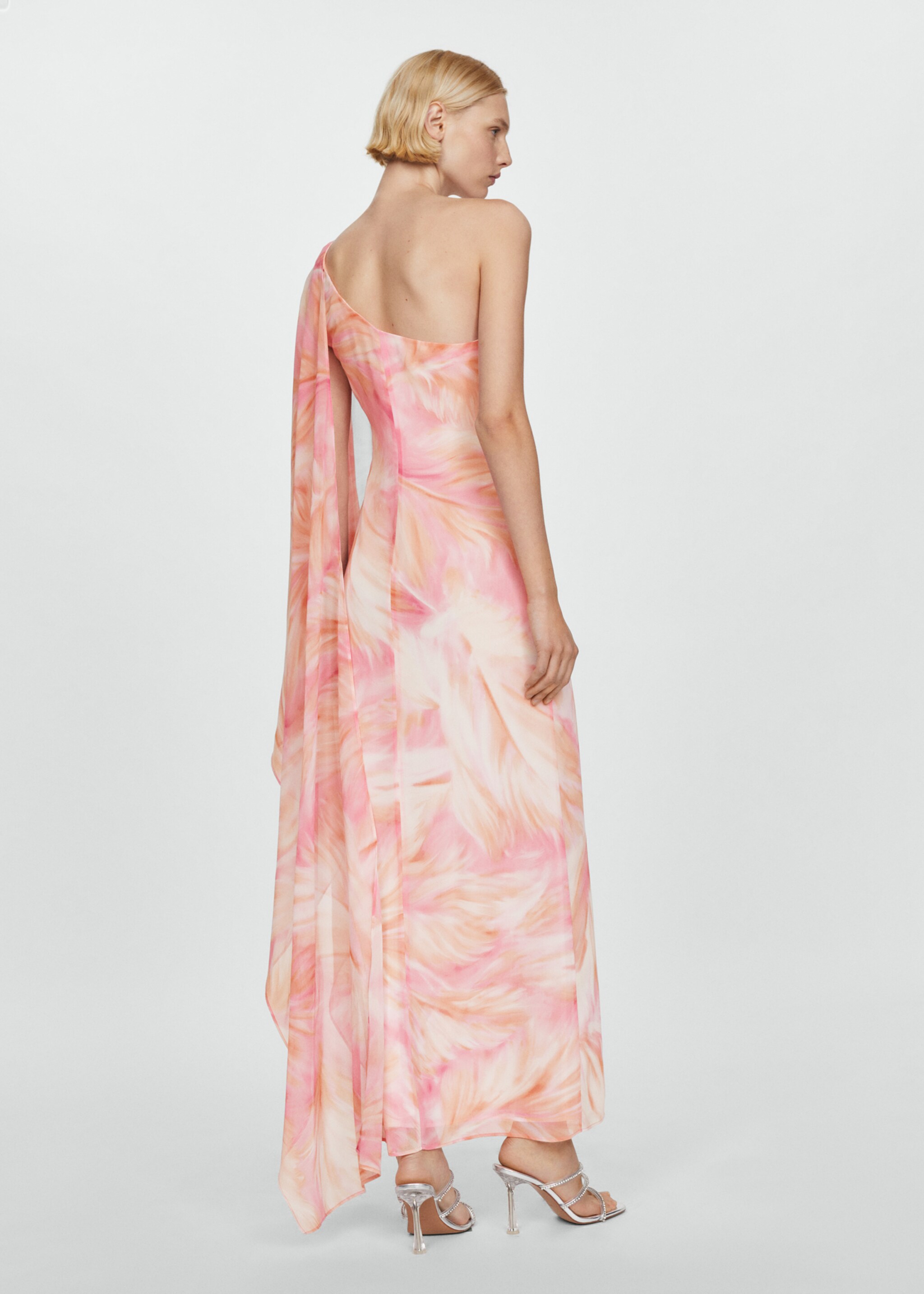 Printed dress with ruffled sleeves - Reverse of the article