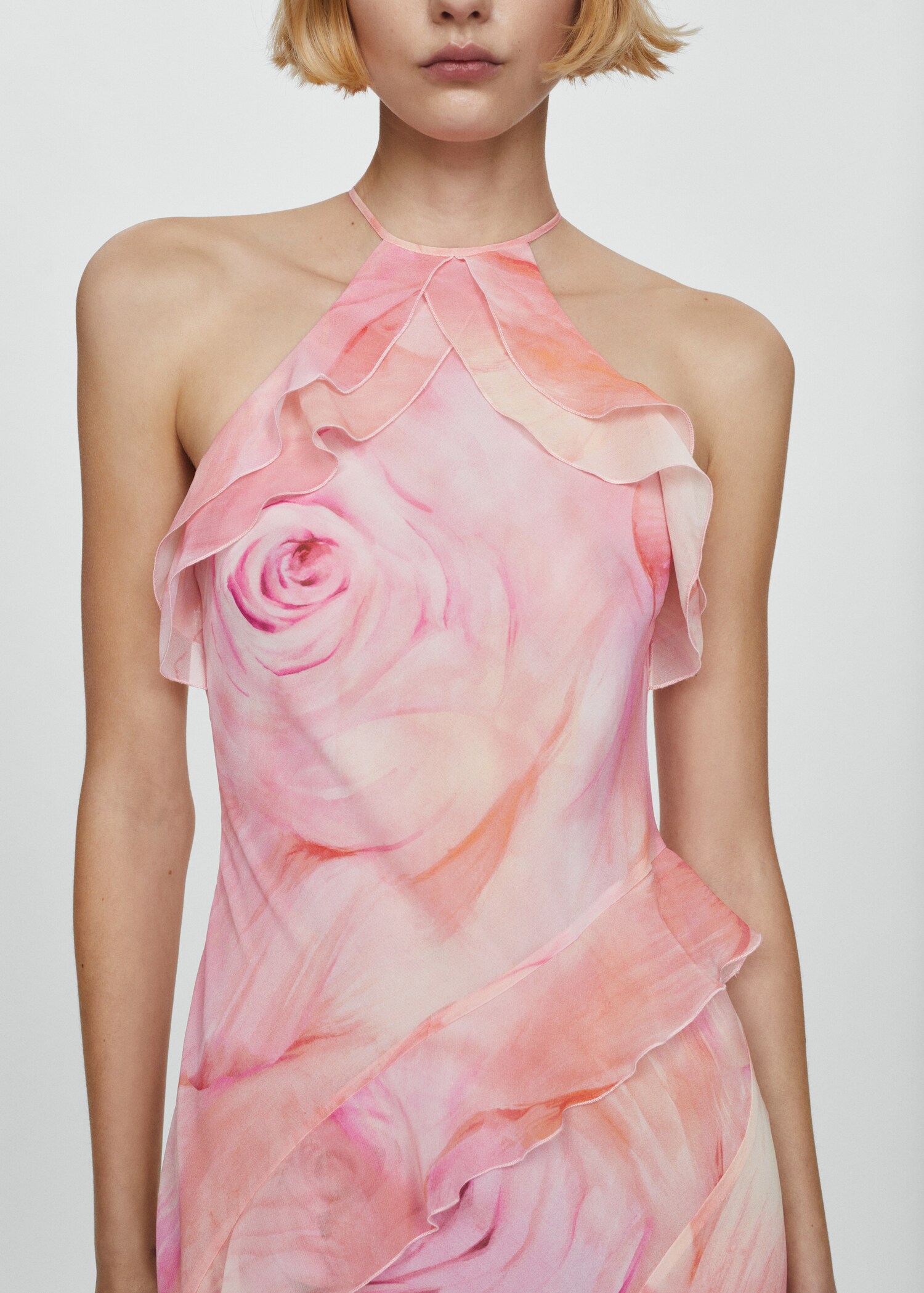 Ruffled floral print dress - Details of the article 4