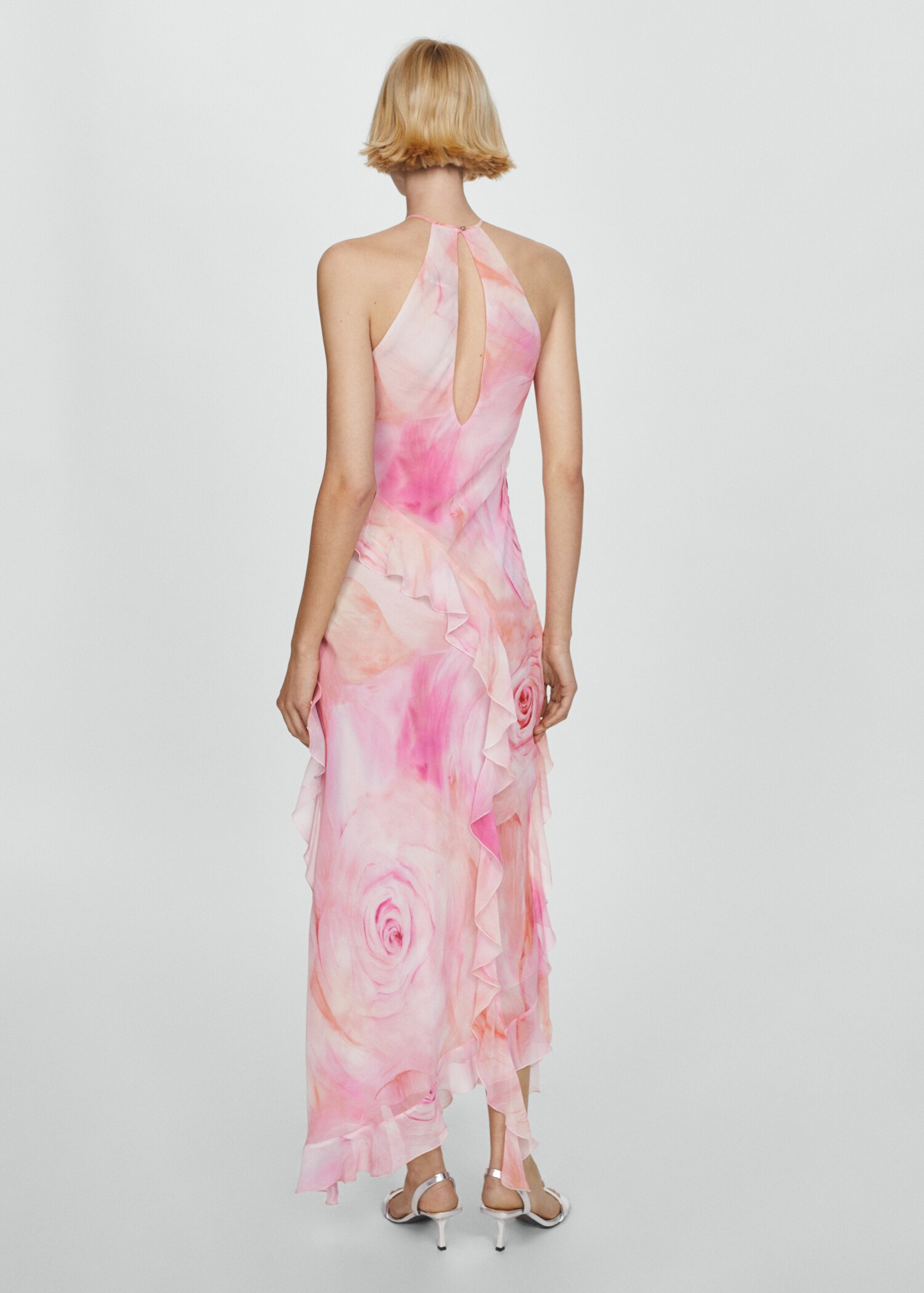 Ruffled floral print dress - Reverse of the article