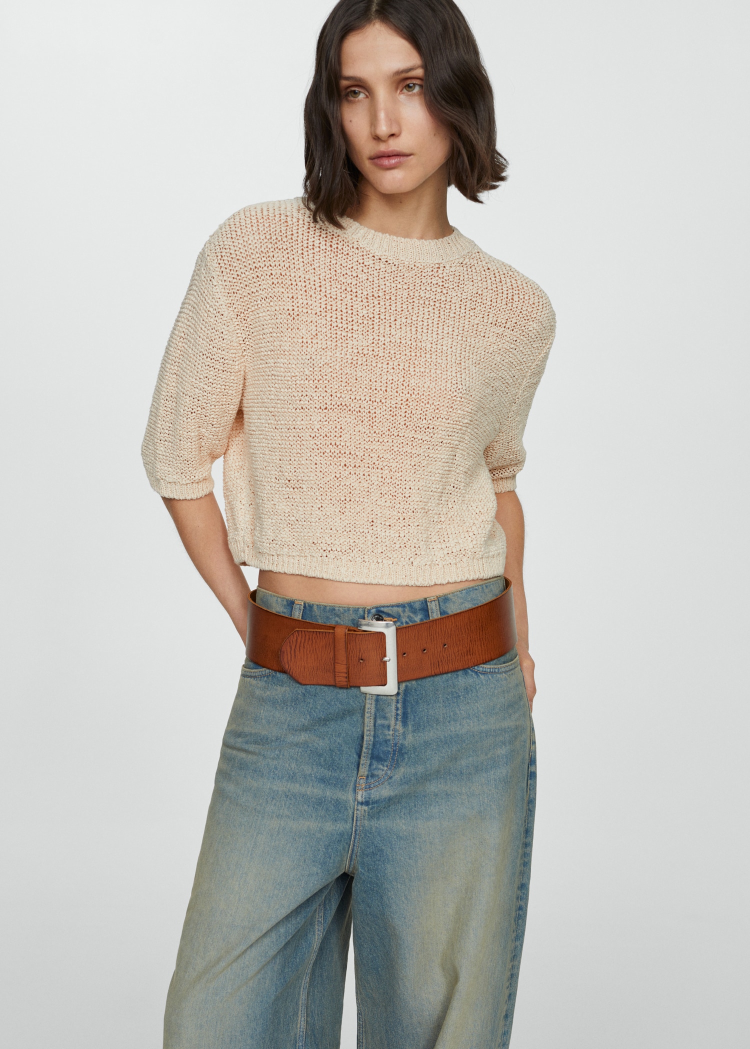 Maglia 100 cotone maniche corte Donna MANGO OUTLET Italia