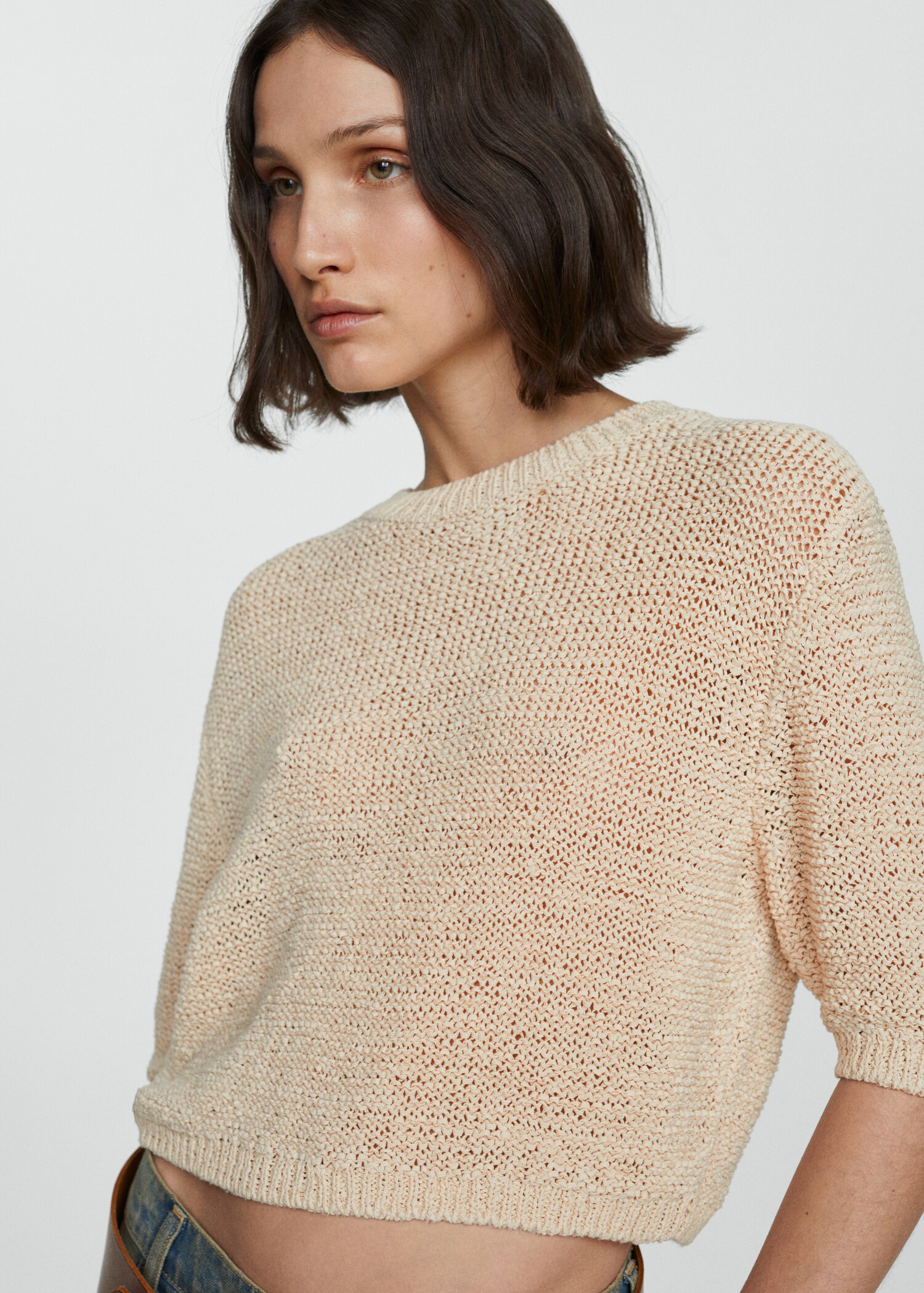 100 % cotton short-sleeved sweater - Details of the article 1