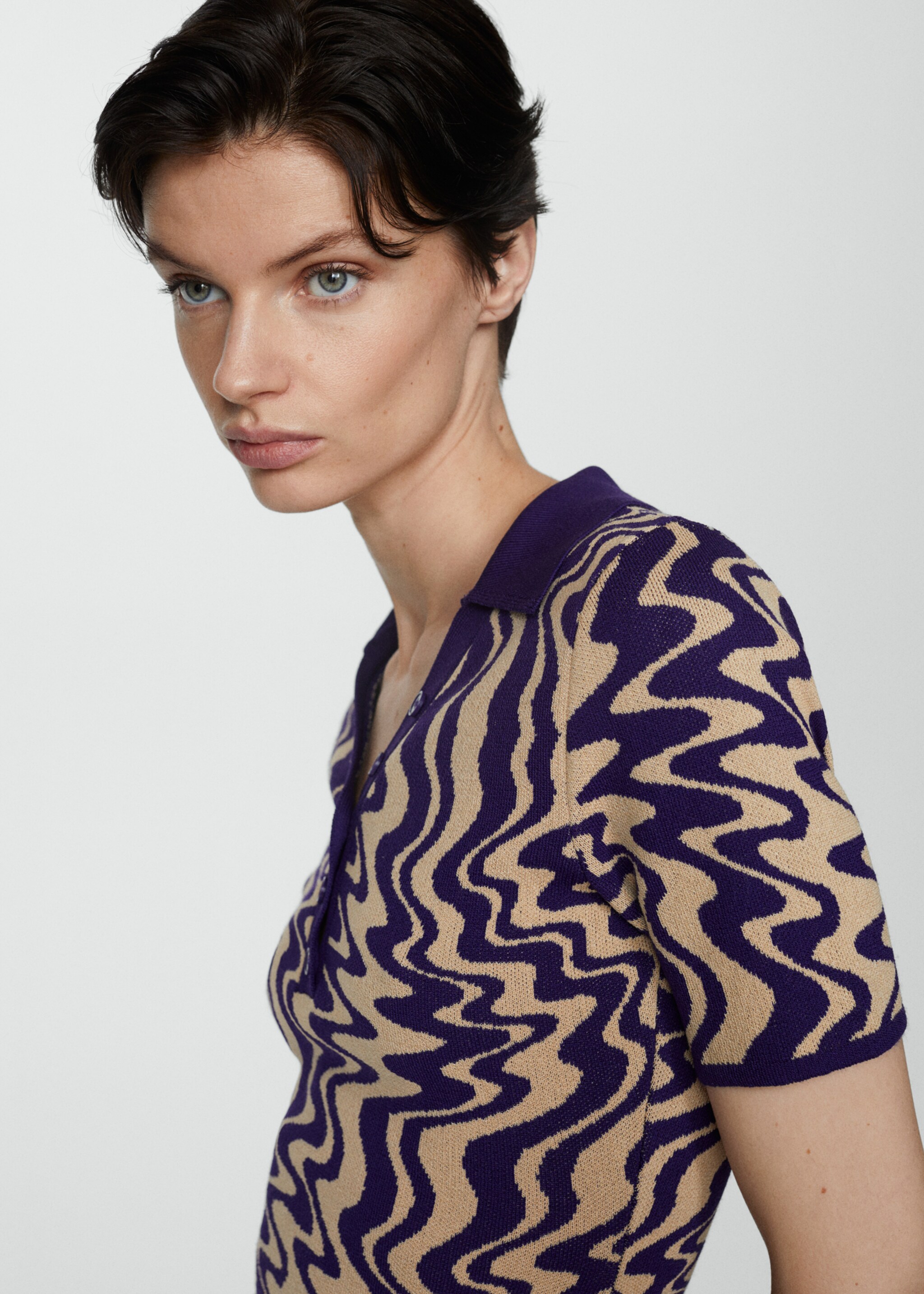 Knitted polo-neck sweater - Details of the article 1