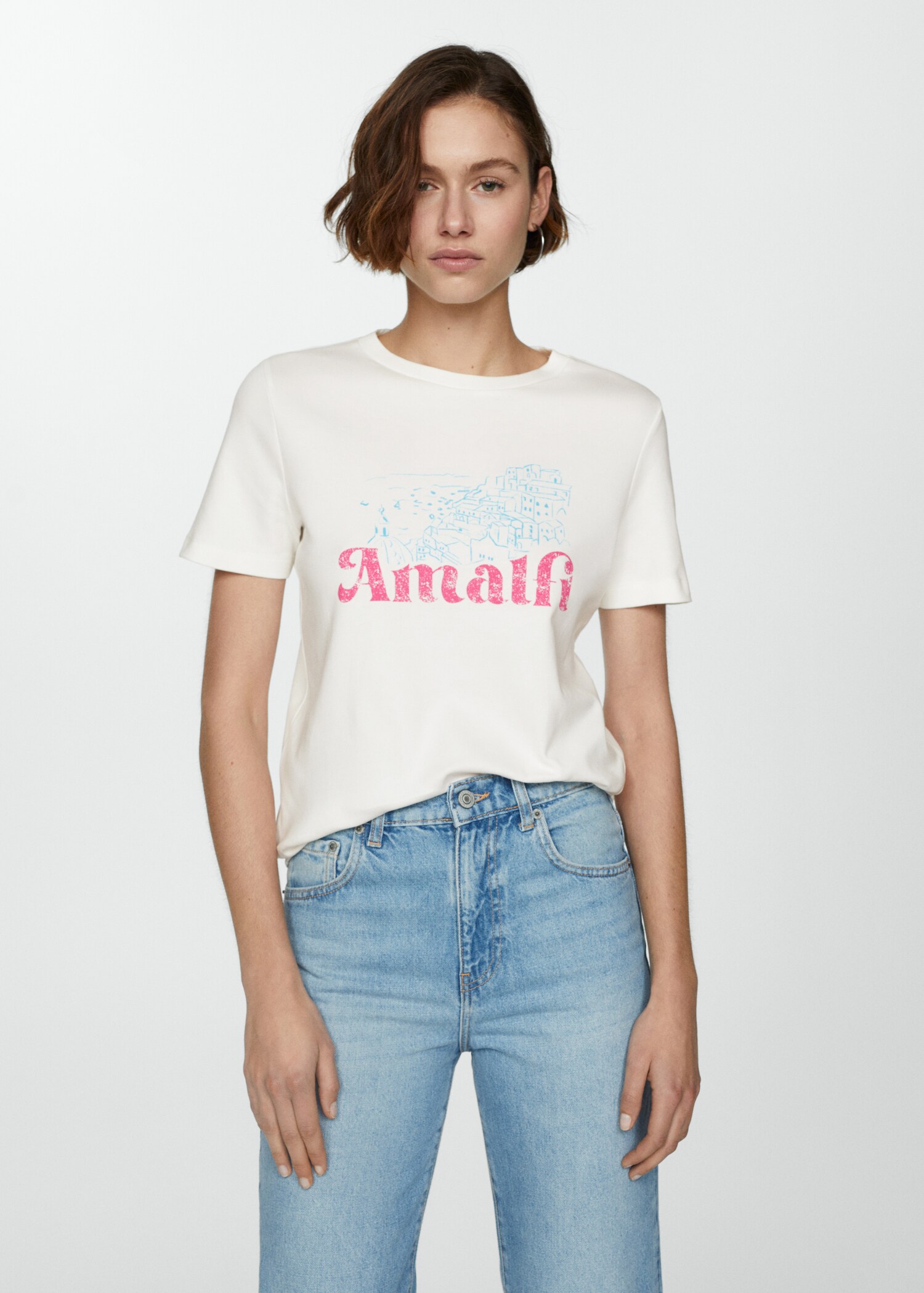100% cotton t-shirt with printed message - Medium plane