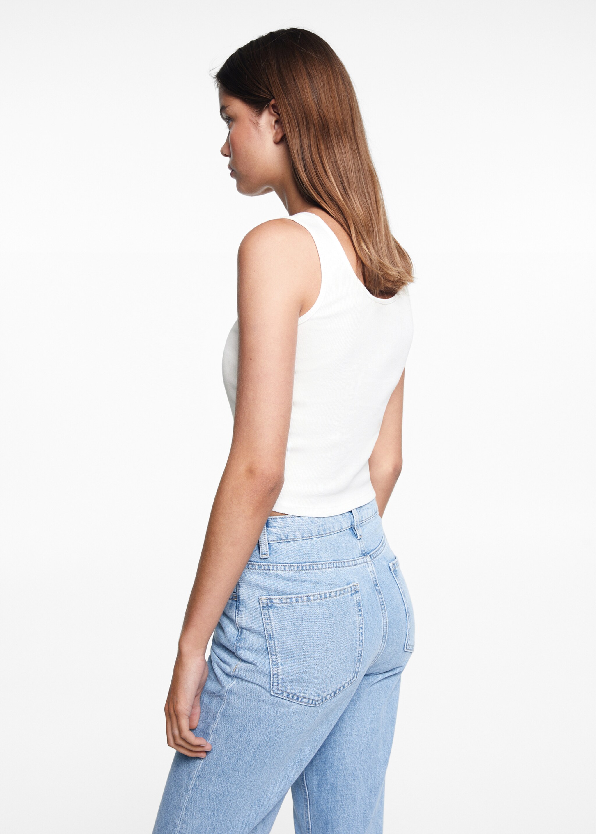 Strap cotton T-shirt - Reverse of the article, Off White. Ref: 67007736-00.