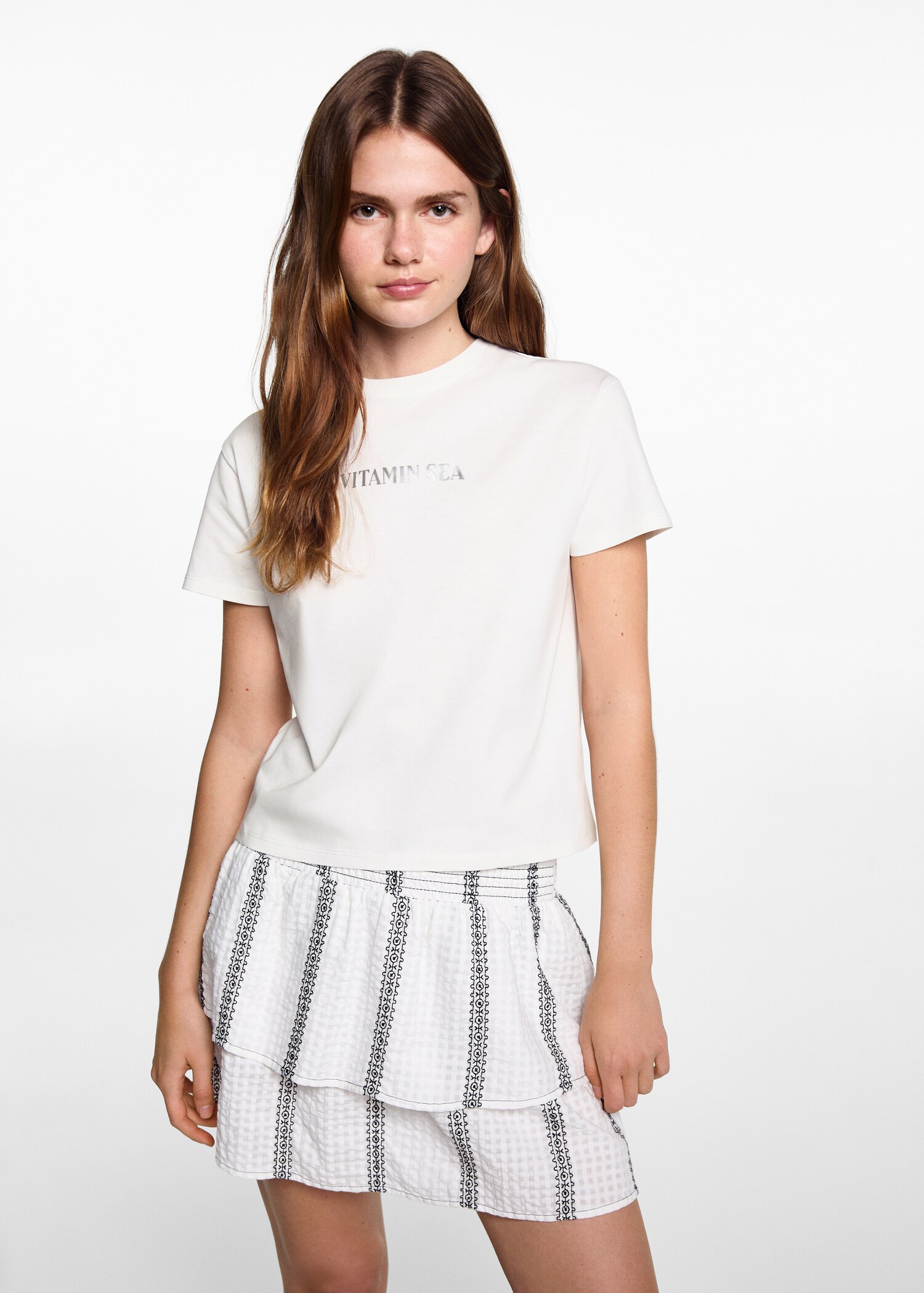 Printed cotton-blend T-shirt - Medium plane